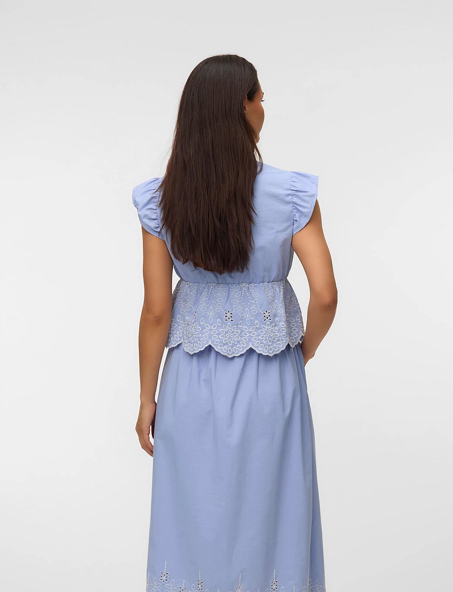 Mamalicious - MLSIENNA SHORT CAP WO TOP - kortærmede bluser - brunnera blue - 4