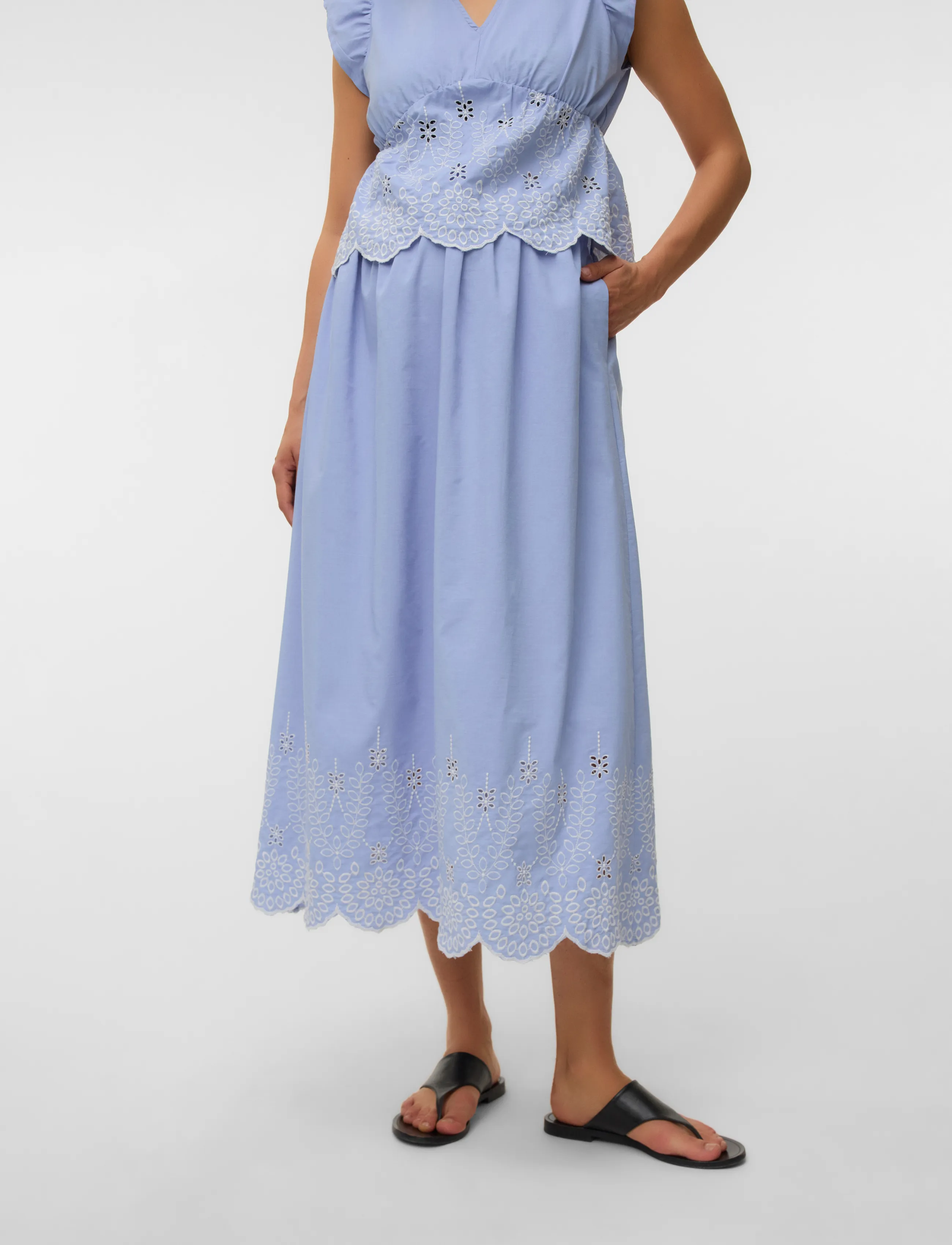 Mamalicious mlsienna Wo Maxi Skirt, S, Blue, Nederdele > Maxi Nederdele, Dame