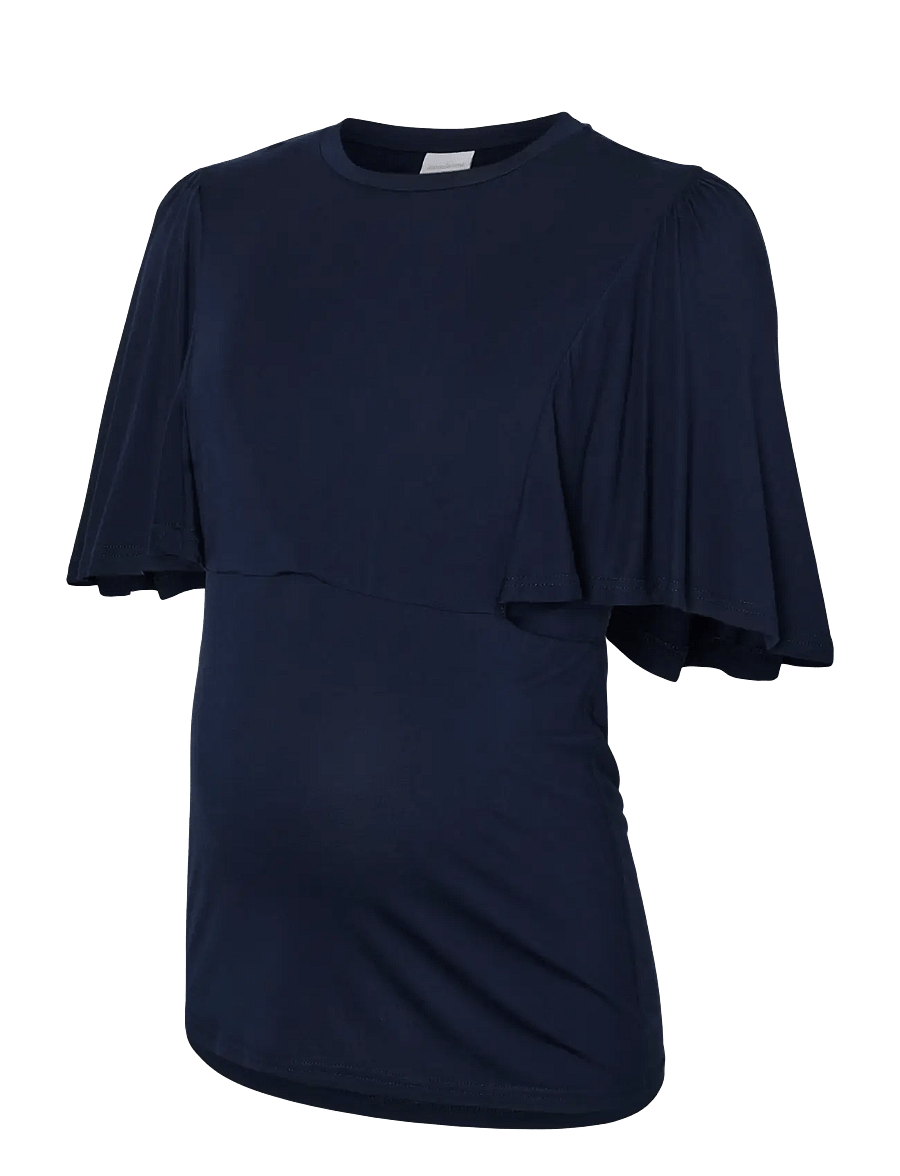 Mamalicious - MLGIOVANNA MARY 24 JRS TOP 2F - kurzärmelige blusen - navy blazer - 1