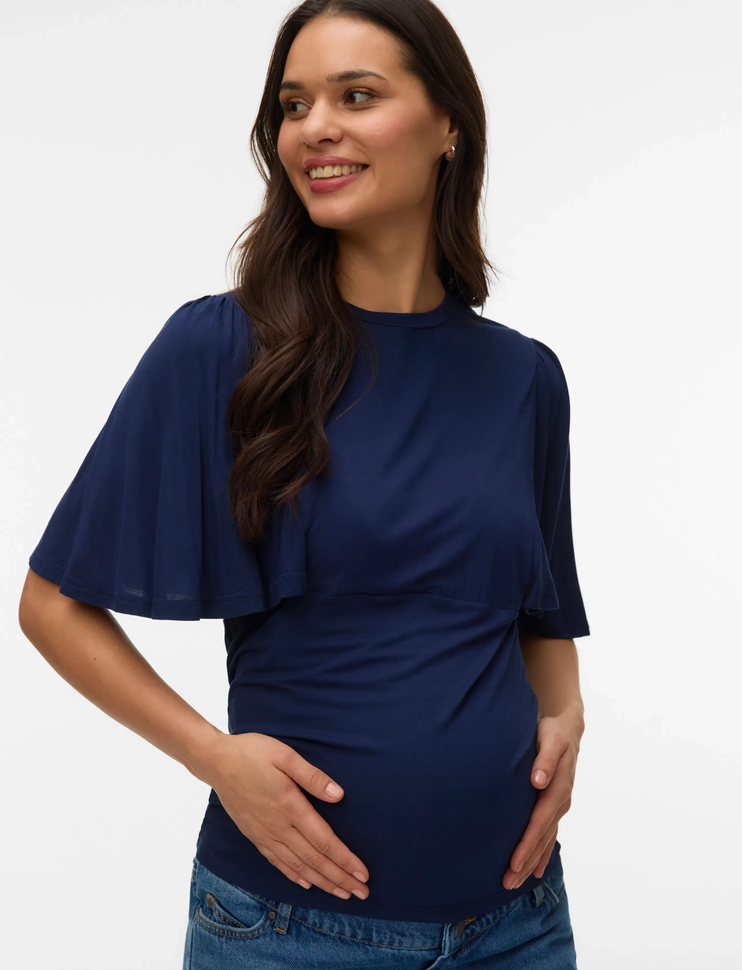 Mamalicious Mlgiovanna Mary 24 Jrs Top 2F, Kvinder, Ventetøj Amme Kortærmet Top, Navy, Str: S
