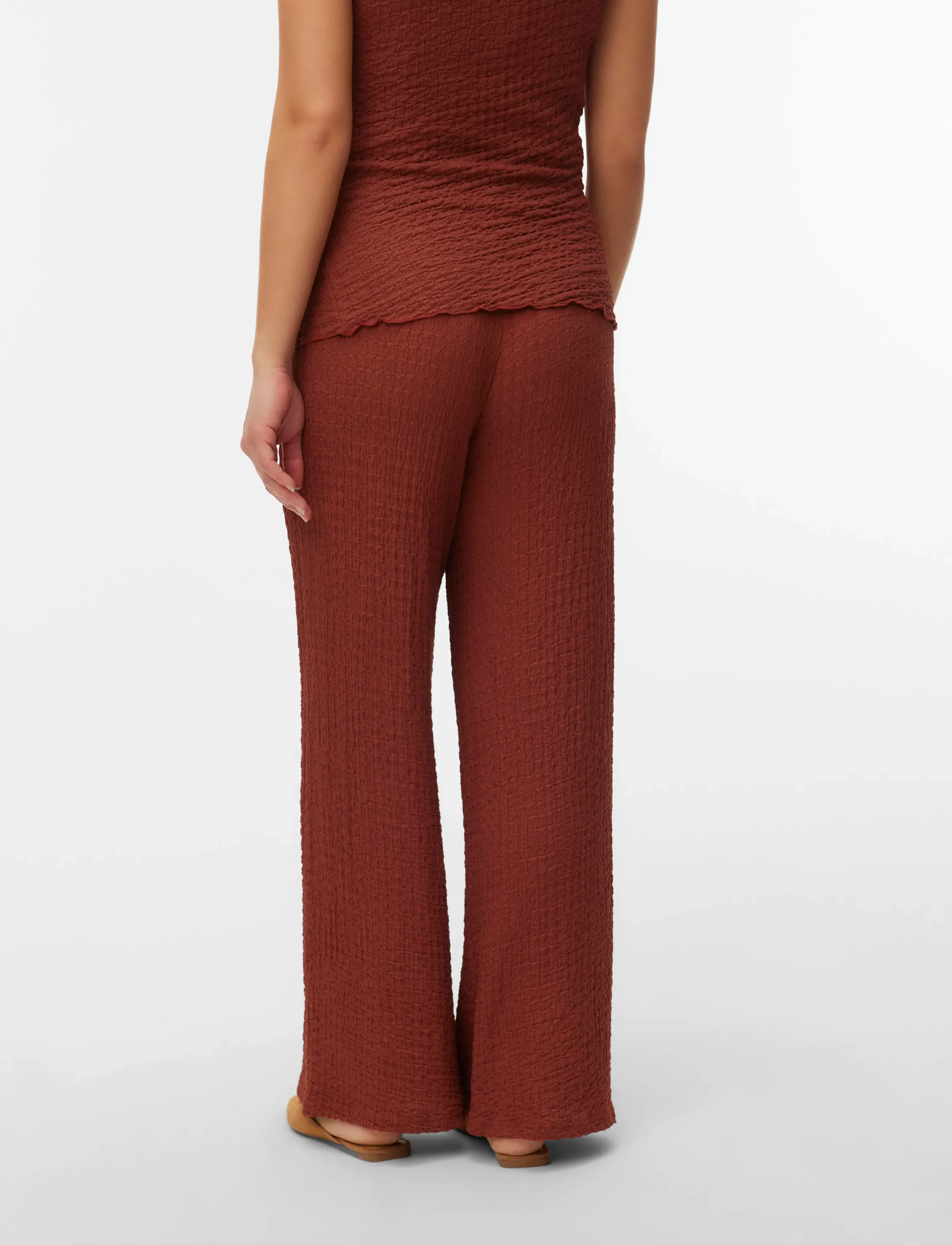 Mamalicious - MLADINE WIDE JRS PANTS HW - laia säärega püksid - mahogany - 2