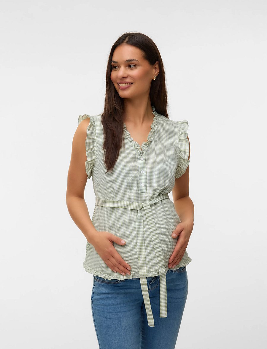 Mamalicious - MLEMS LIA S/L WO 2F - Ärmellose blusen - jade green - 0