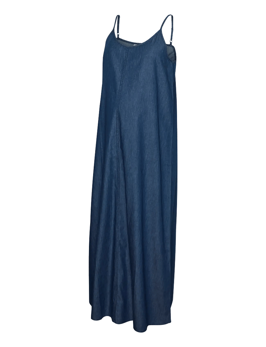 Mamalicious - MLVANDA S/L MIDAXI WO DRESS - denimkjoler - medium blue denim - 1