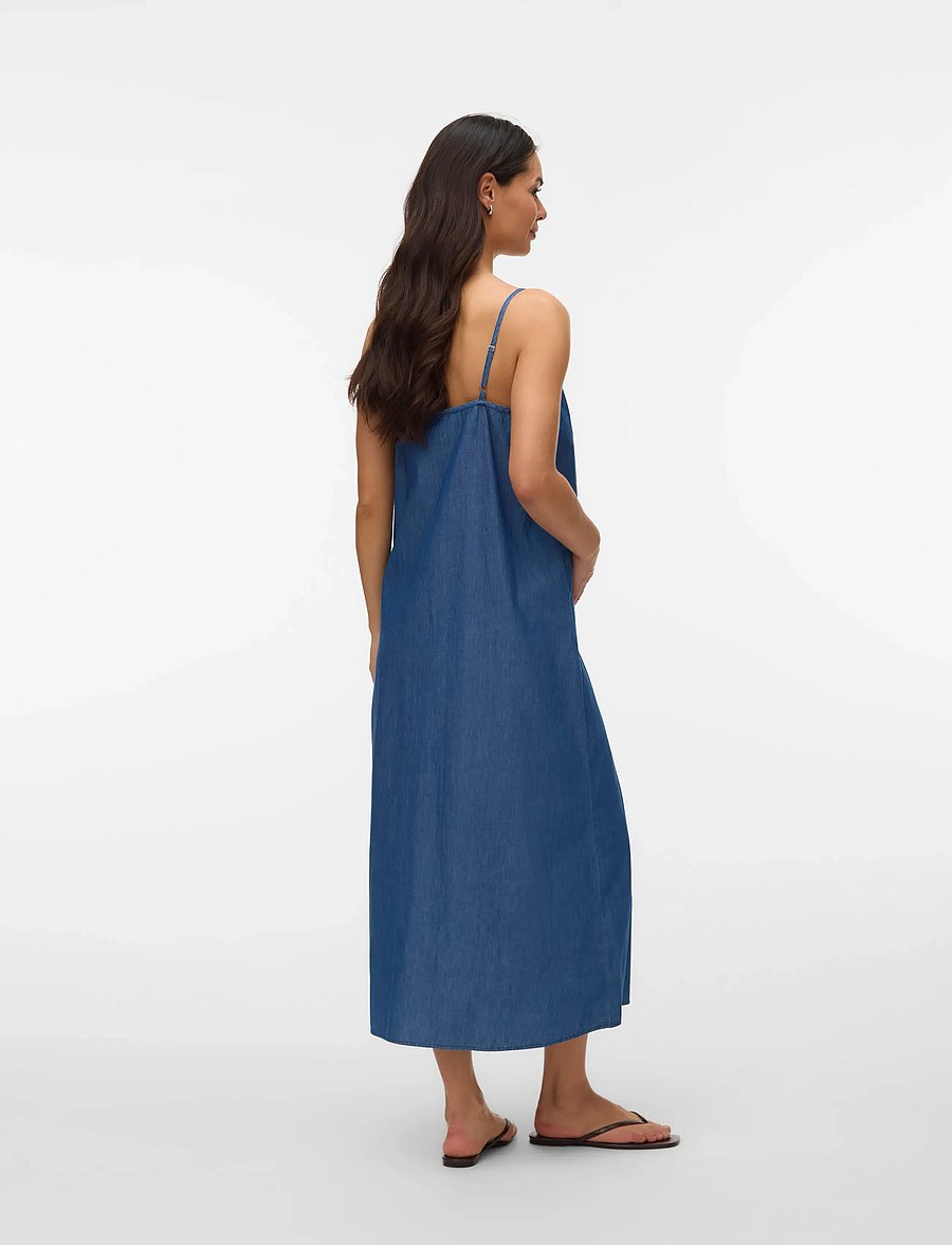 Mamalicious - MLVANDA S/L MIDAXI WO DRESS - denimkjoler - medium blue denim - 3