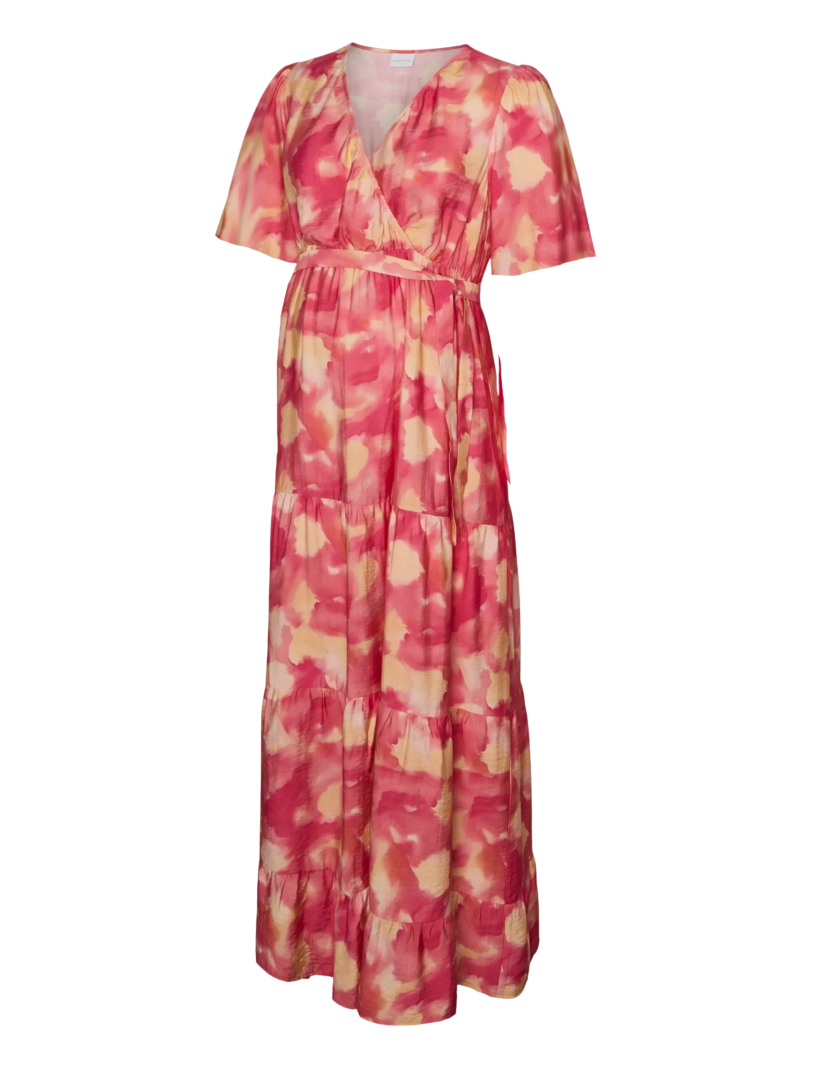 Mamalicious MLSANDRA TESS L/S WO LONG DRESS 2F - Kjólar - SNOW WHITE / multi