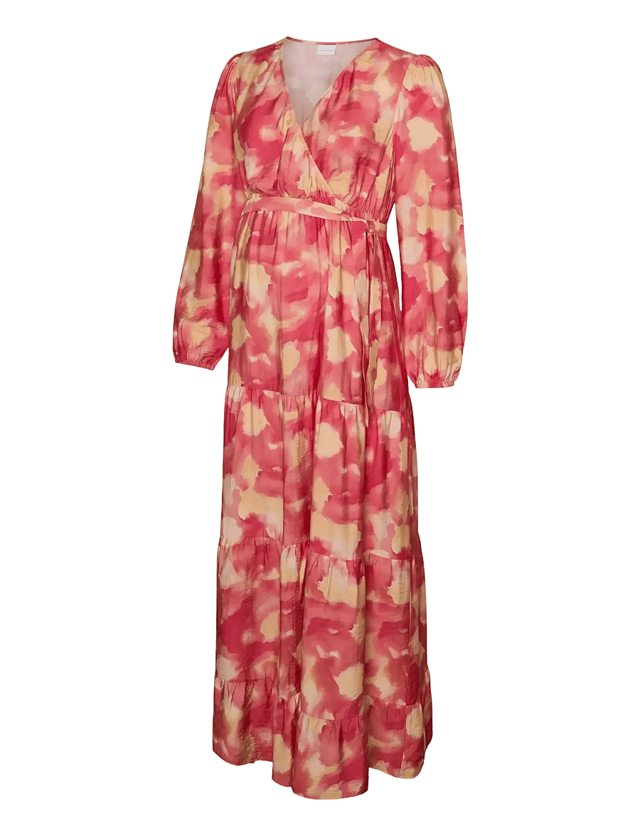 Mamalicious - MLSANDRA TESS L/S WO LONG DRESS 2F - wickelkleider - snow white - 0