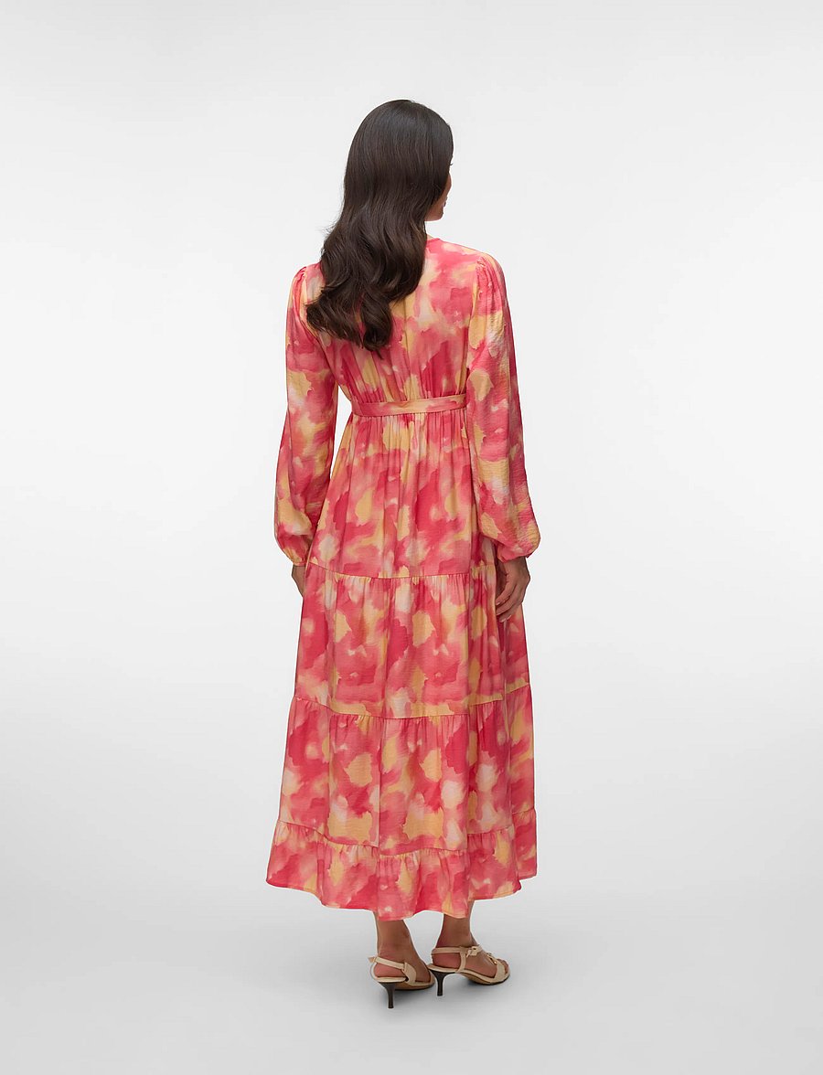 Mamalicious - MLSANDRA TESS L/S WO LONG DRESS 2F - slå-om-kjoler - snow white - 2