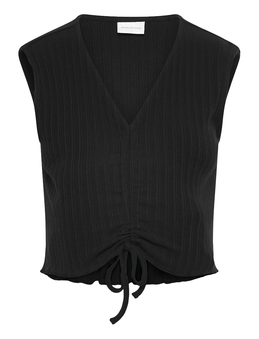 Mamalicious - MLHATHA SL CROP JRS TOP - oberteile - black - 1