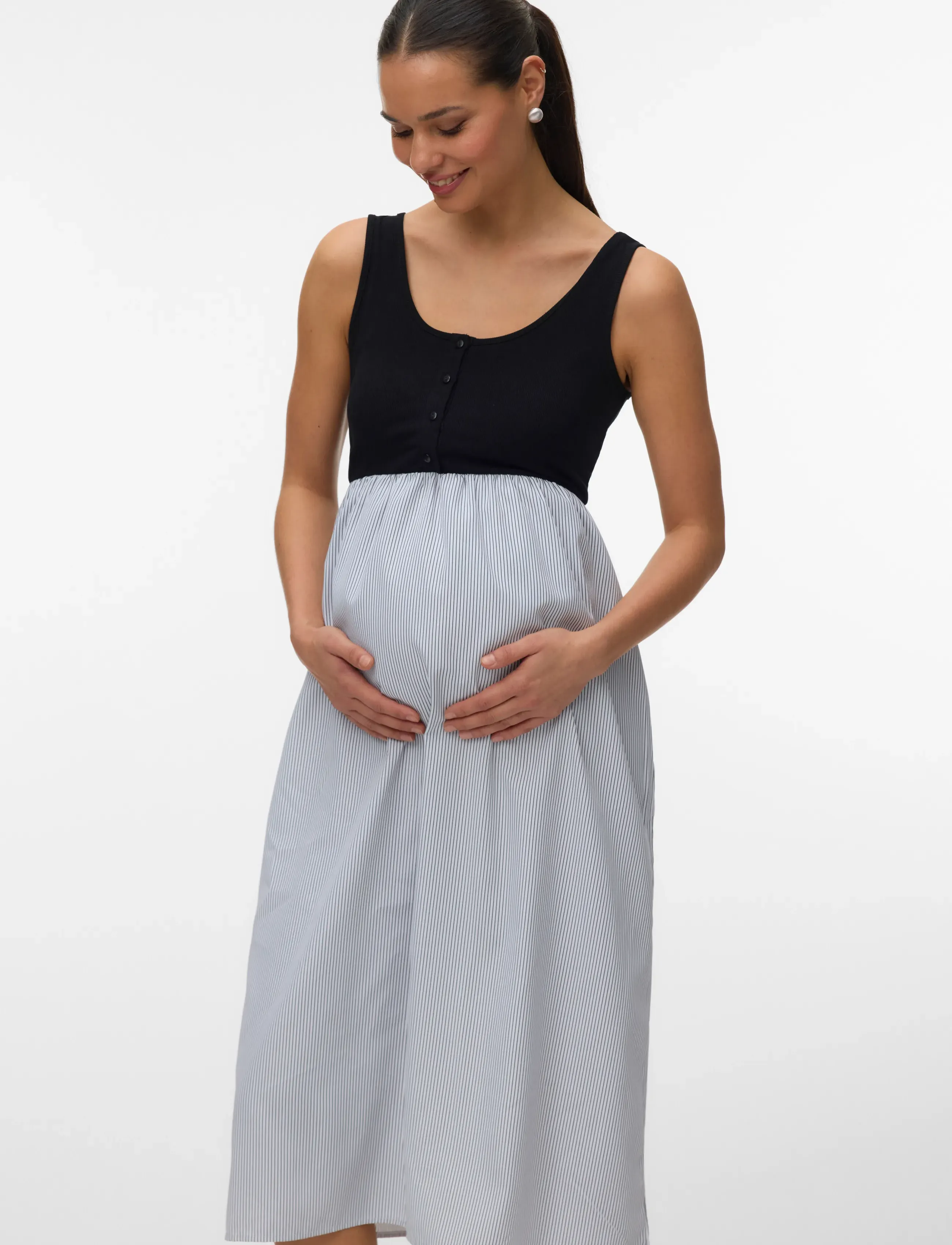 Mamalicious MLJOELLE LIA SL MIDI MIX DRESS 2F - Kleidid - BLACK / black