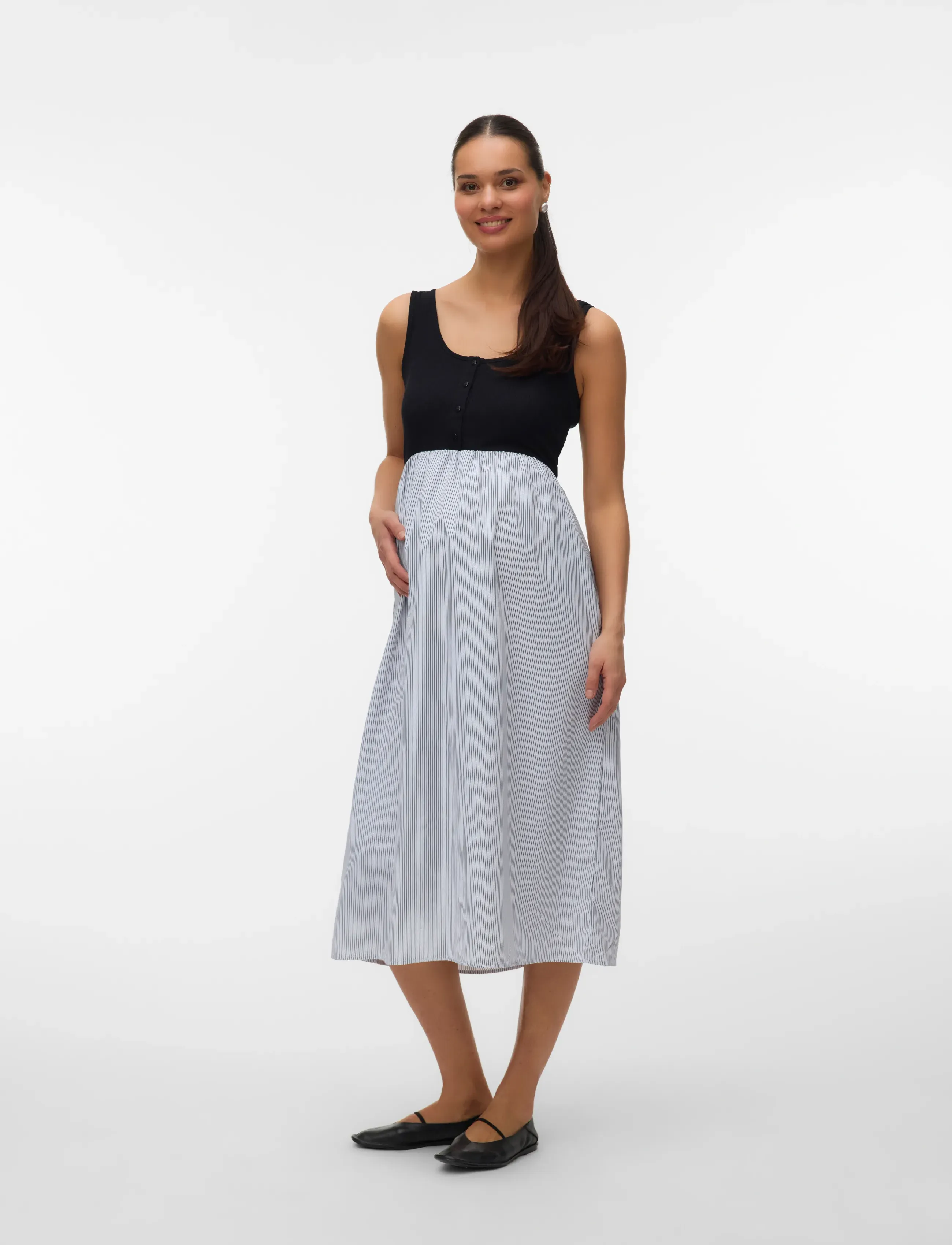 Mamalicious - MLJOELLE LIA SL MIDI MIX DRESS 2F - midi-jurken - black - 3