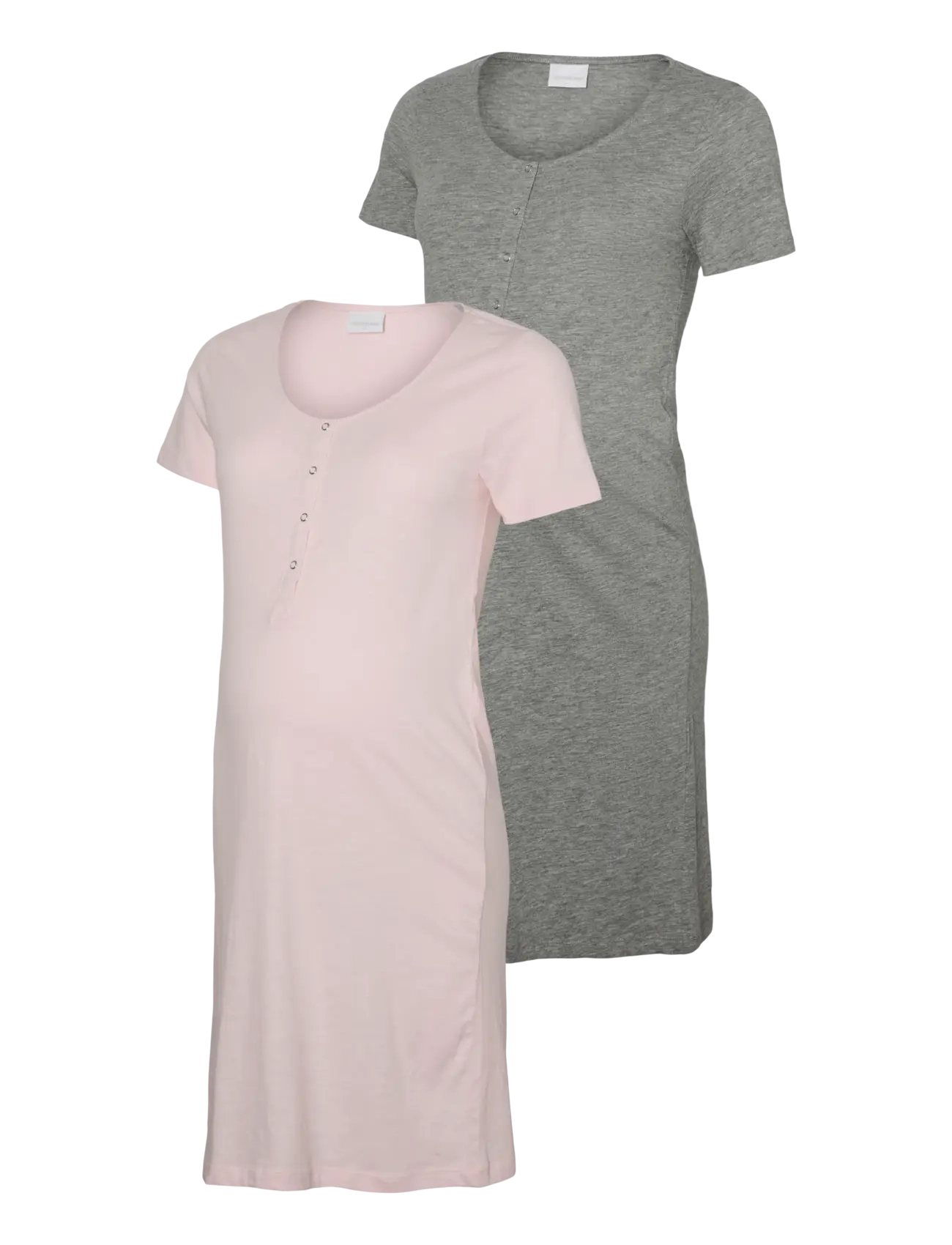 Mamalicious MLMIRA JRS NIGHTGOWN 2F 2-P NOOS - Mamalicious - CHALK PINK / grey