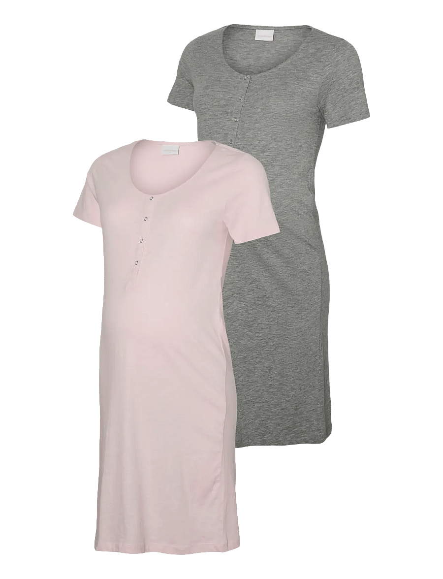 Mamalicious - MLMIRA JRS NIGHTGOWN 2F 2-P NOOS - unterwäsche - chalk pink - 1