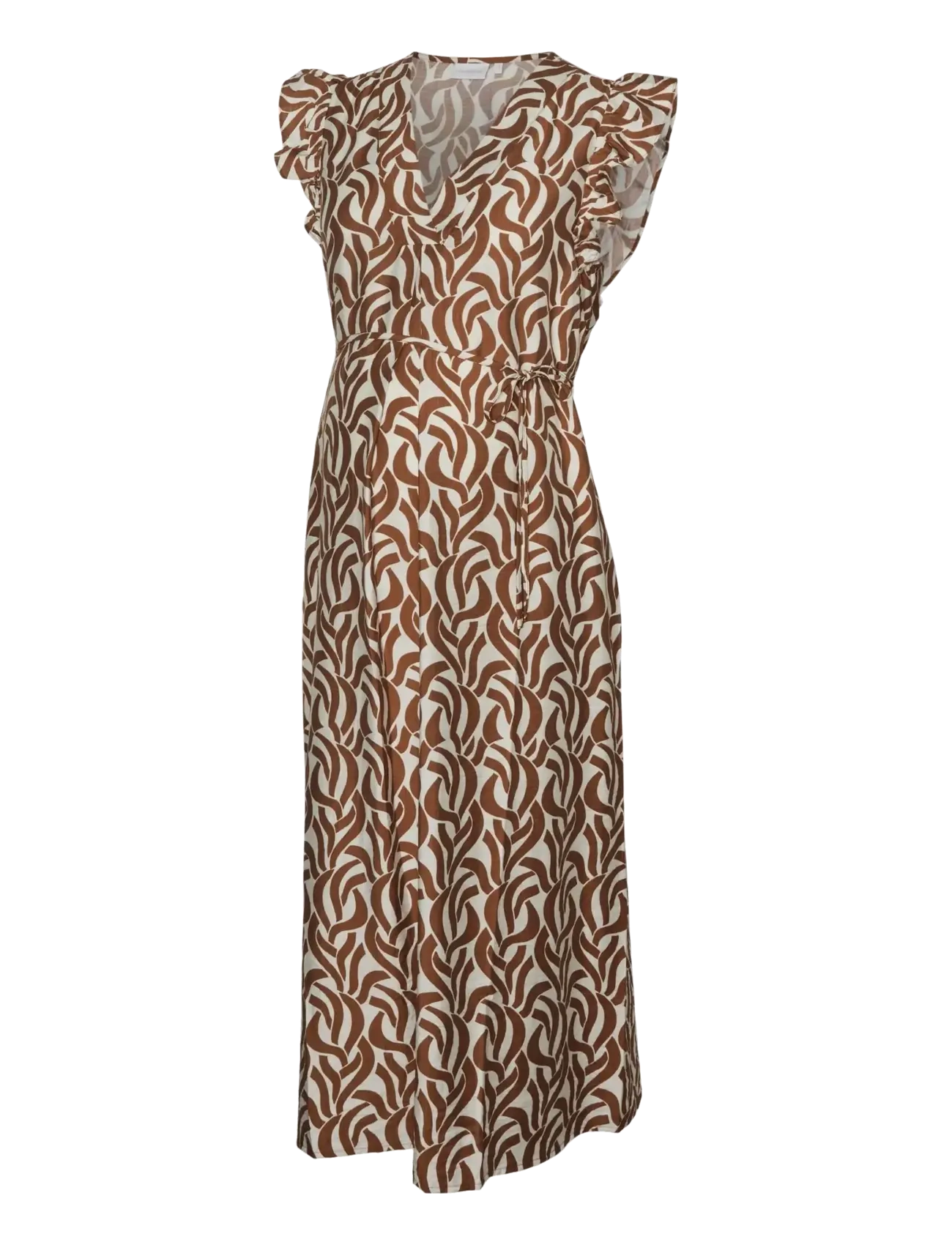 Mamalicious MLGLORIA CAP WO MIDI DRESS - Kleider - SNOW WHITE / brown