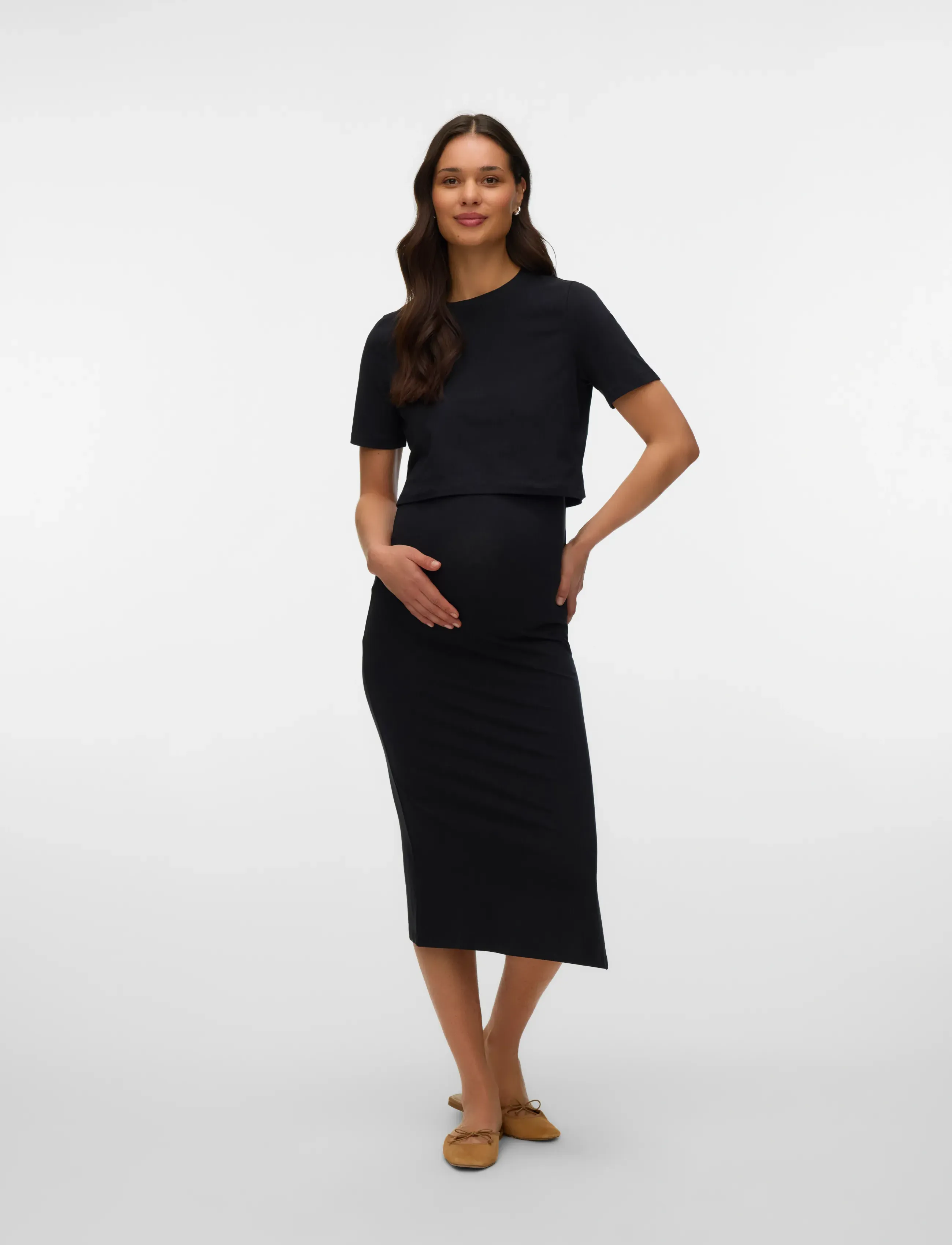 Mamalicious Mlkerrie Top & Skirt Jrs Set, Kvinder, Crop Top Og Nederdel Sæt, Sort, Str: S