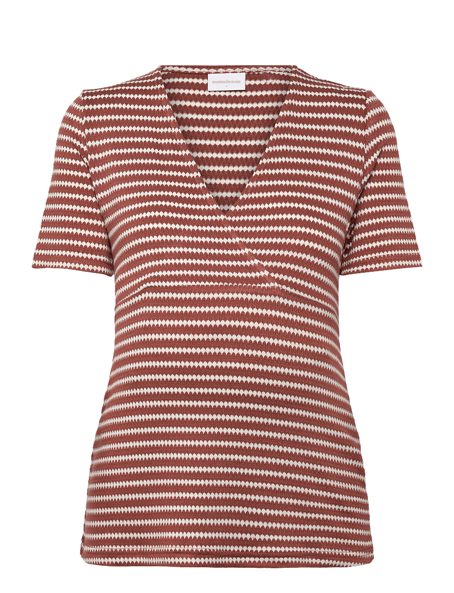 Mamalicious - MLBARBARA TESS SS JRS TOP 2F - alussärgid - mahogany - 0