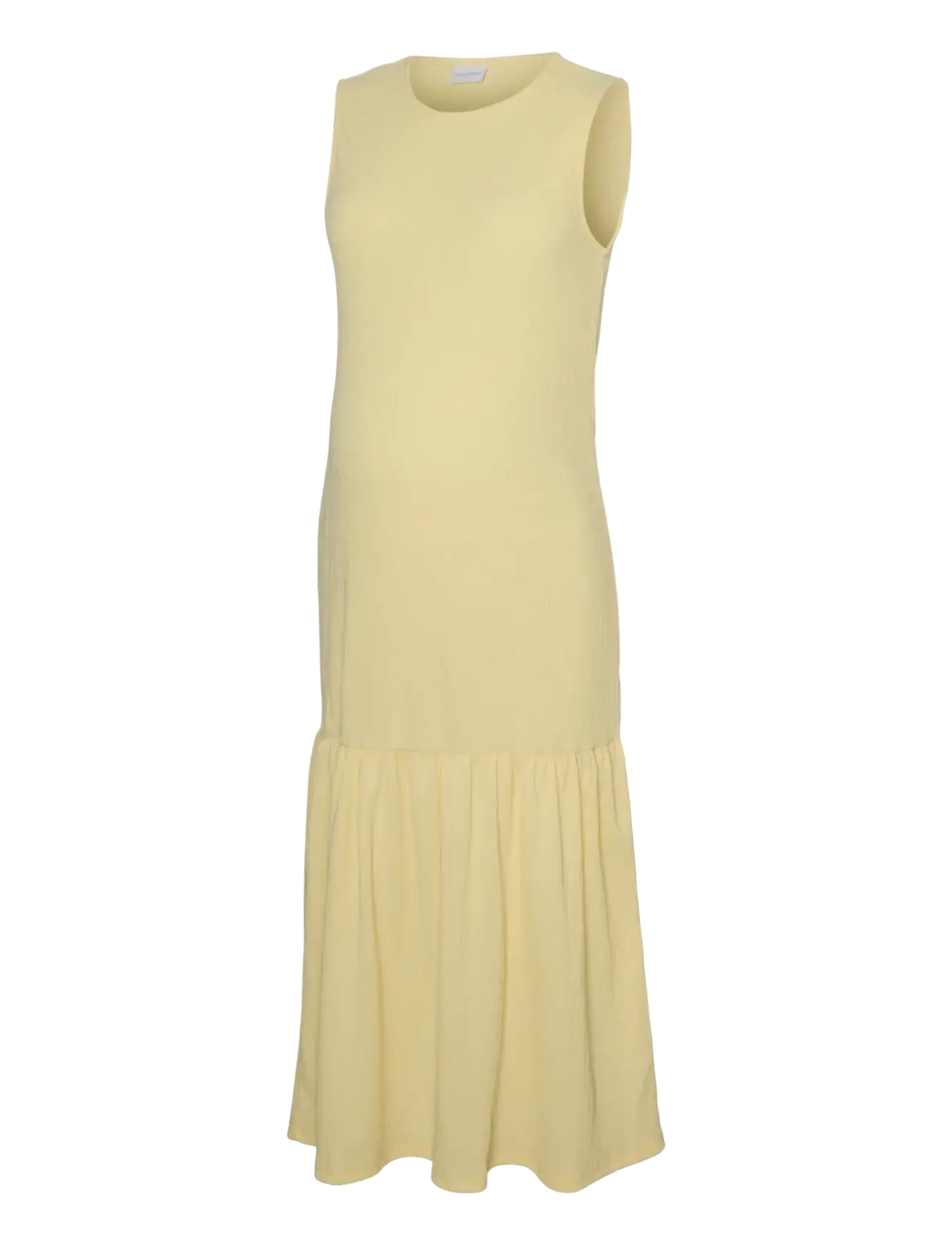 Mamalicious Mlcaileen Sl Jrs Peplum Midi Dress, Kvinder, Peplum Midikjole, Gul, Str: XXL
