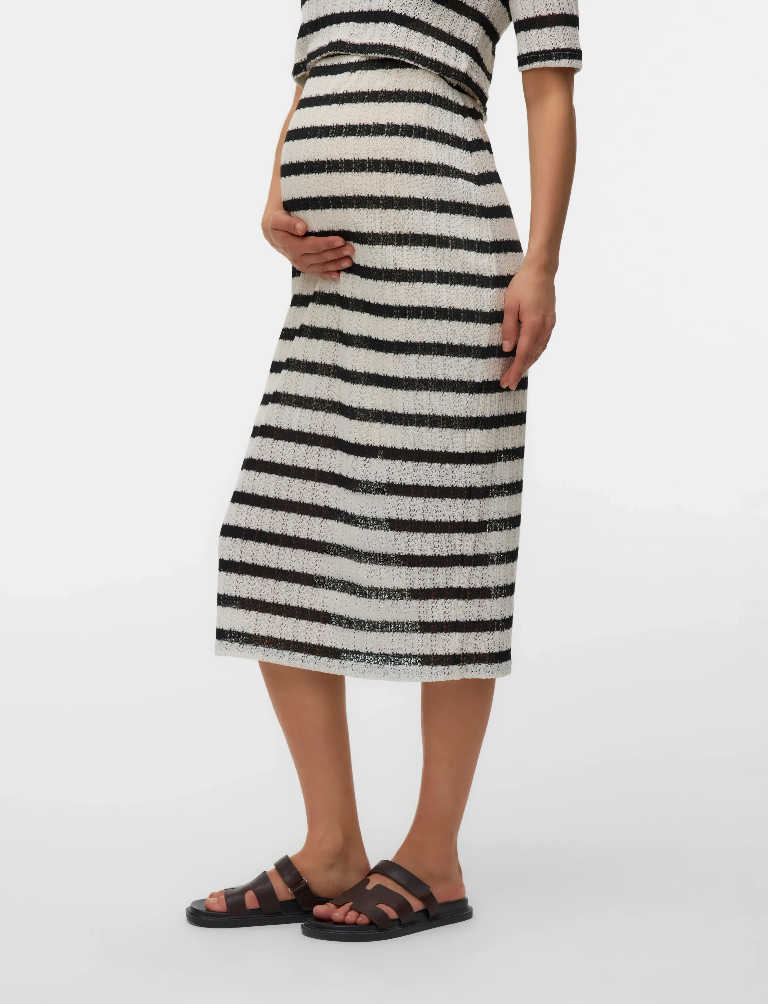 Mamalicious MLSHAYLA JRS MIDI SKIRT HW - Pils - BIRCH / multi
