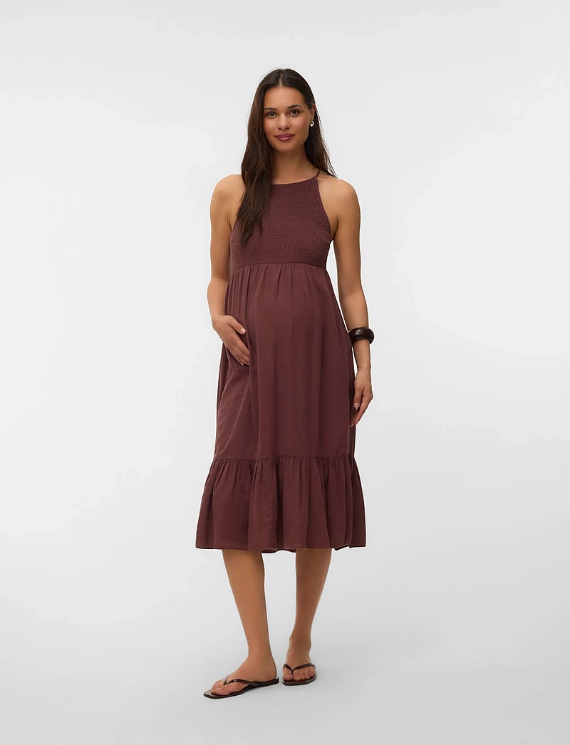 Mamalicious - MLNEBULA S/L SMOCK WO MIDI DRESS - midi dresses - fudgesickle - 3