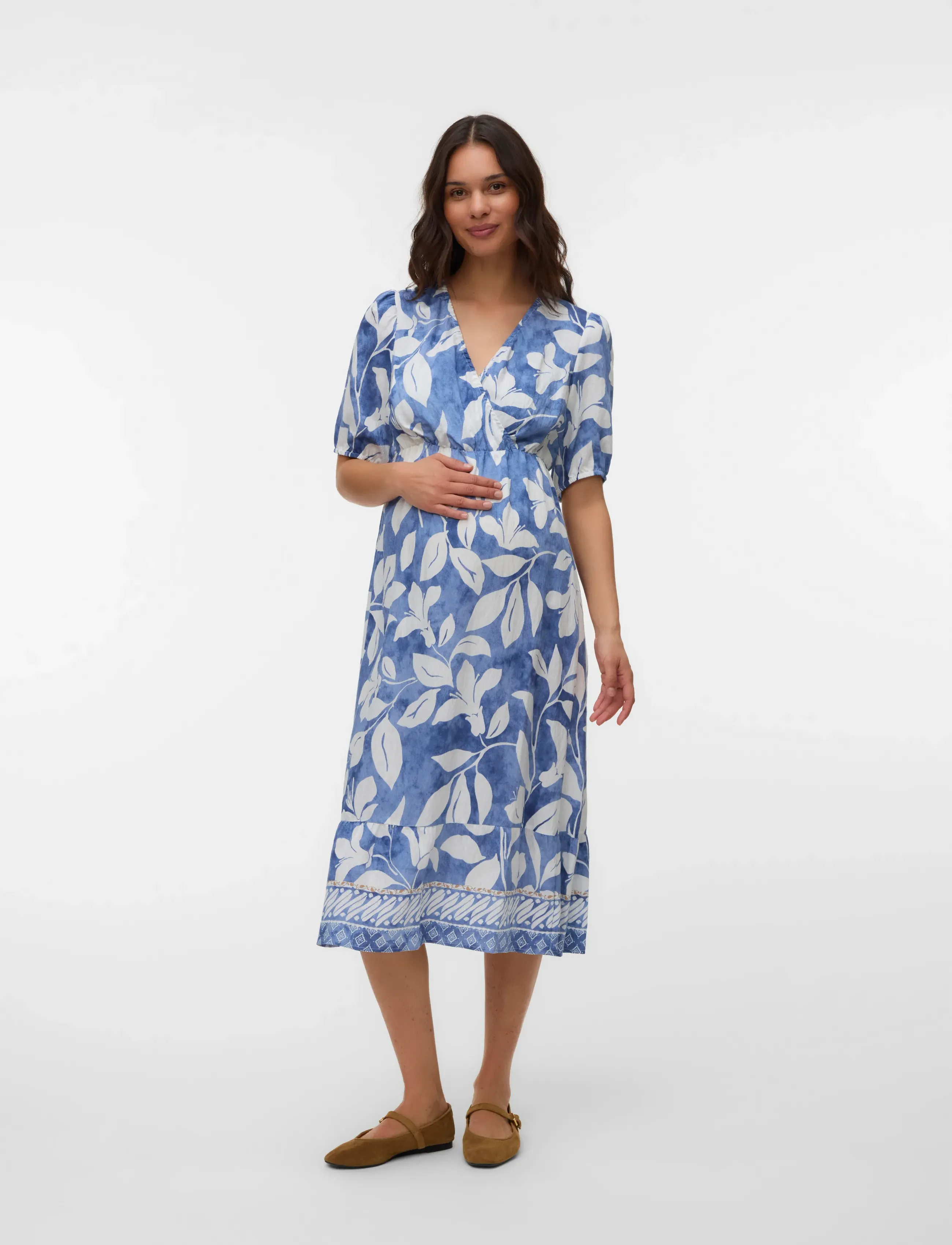 Mamalicious - MLMALIKKA TESS 2/4 WO MIDI DRESS 2F - midikleider - stonewash - 3