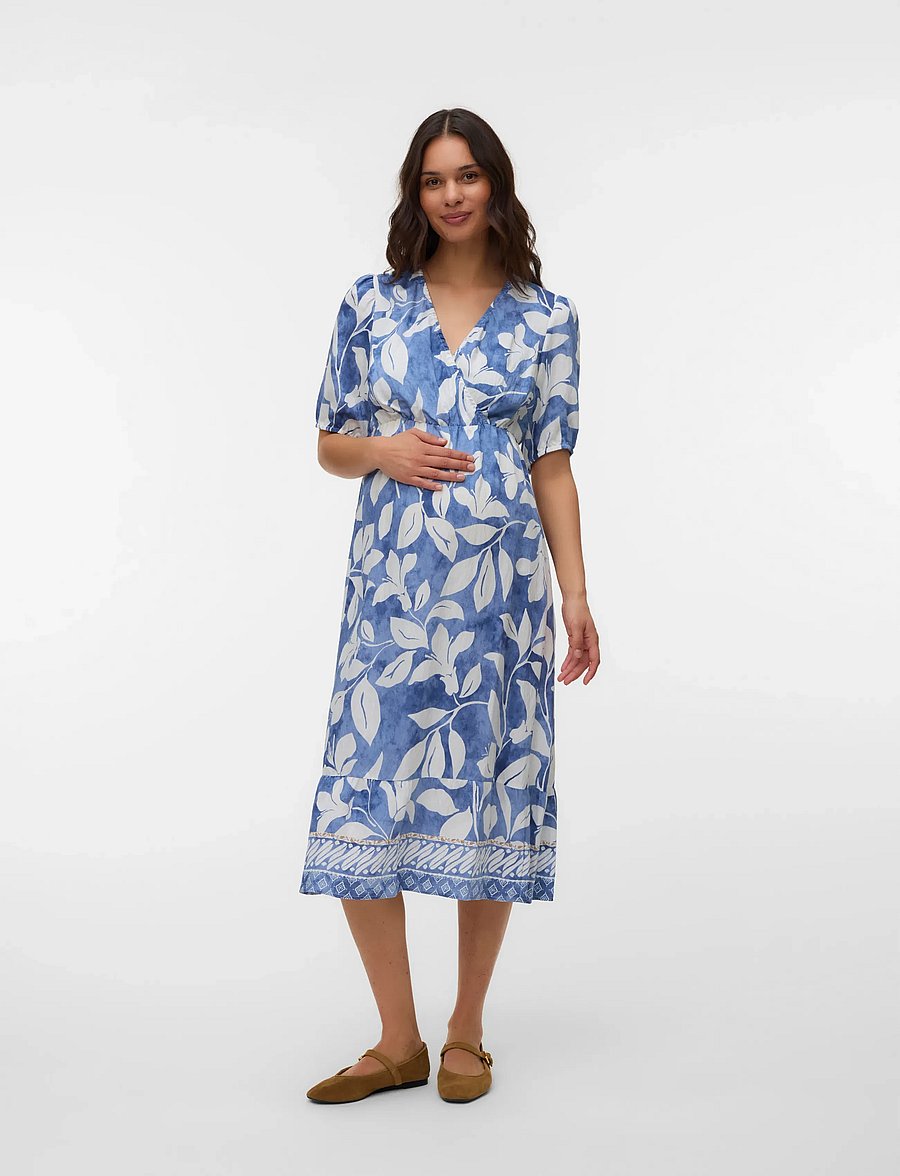 Mamalicious - MLMALIKKA TESS 2/4 WO MIDI DRESS 2F - midikleider - stonewash - 3
