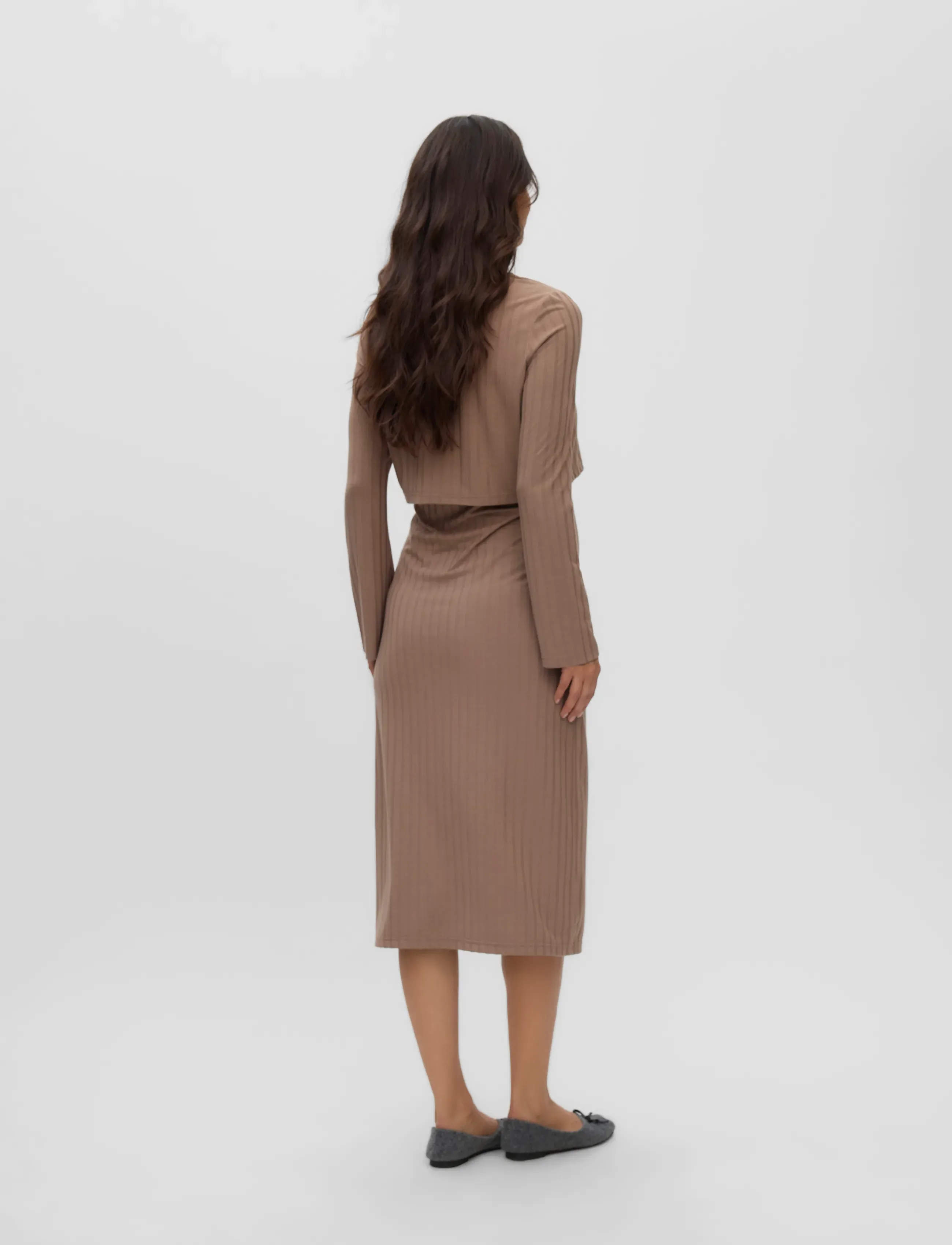 Mamalicious - MLLUCY JUNE LS 2IN1 JRS MIDI DRESS 2F - herbstersparnisse - fossil - 3