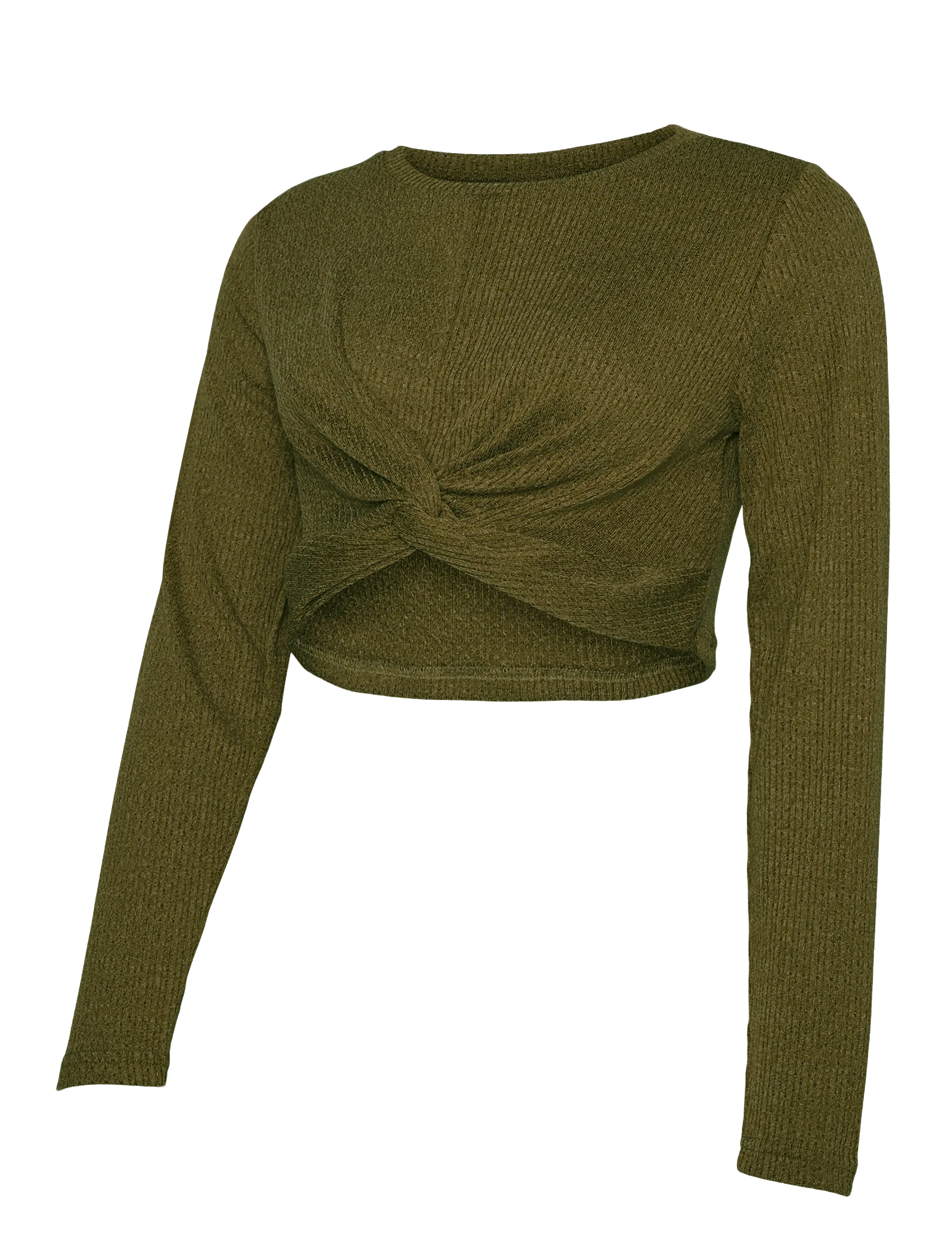 Mamalicious MLMELONI LS CROP TOP NOOS - T-shirts & Toppe - SPHAGNUM / khaki/green