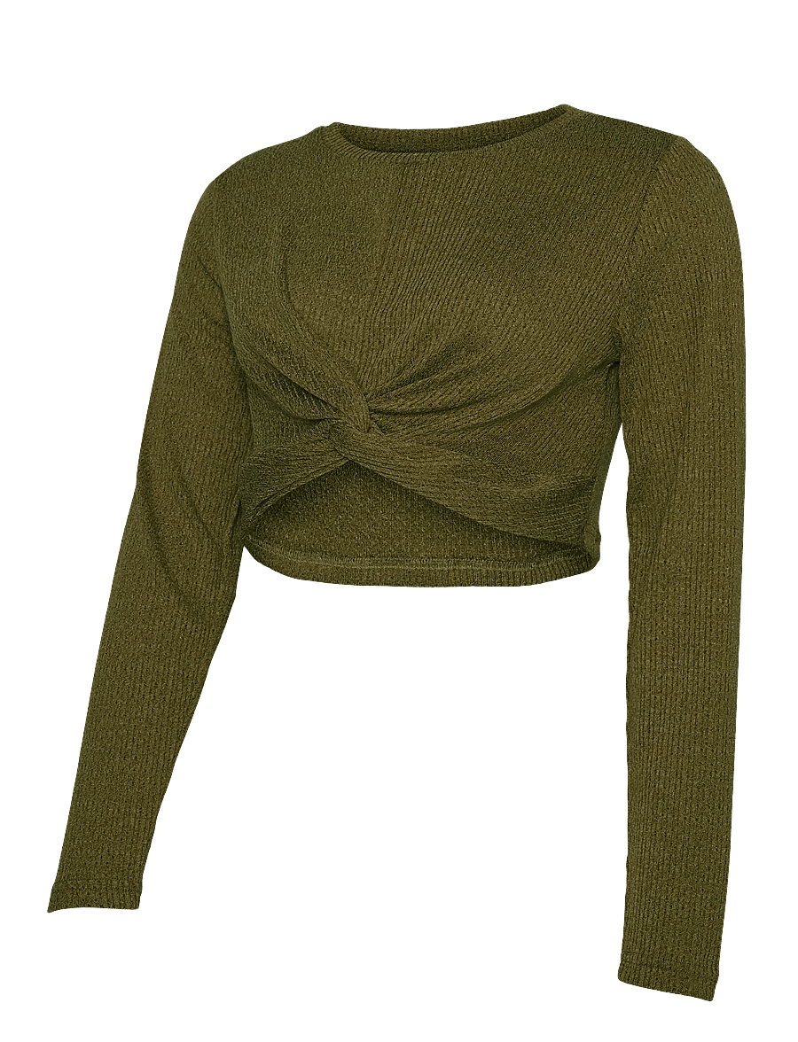 Mamalicious - MLMELONI LS CROP TOP NOOS - overdele - sphagnum - 0