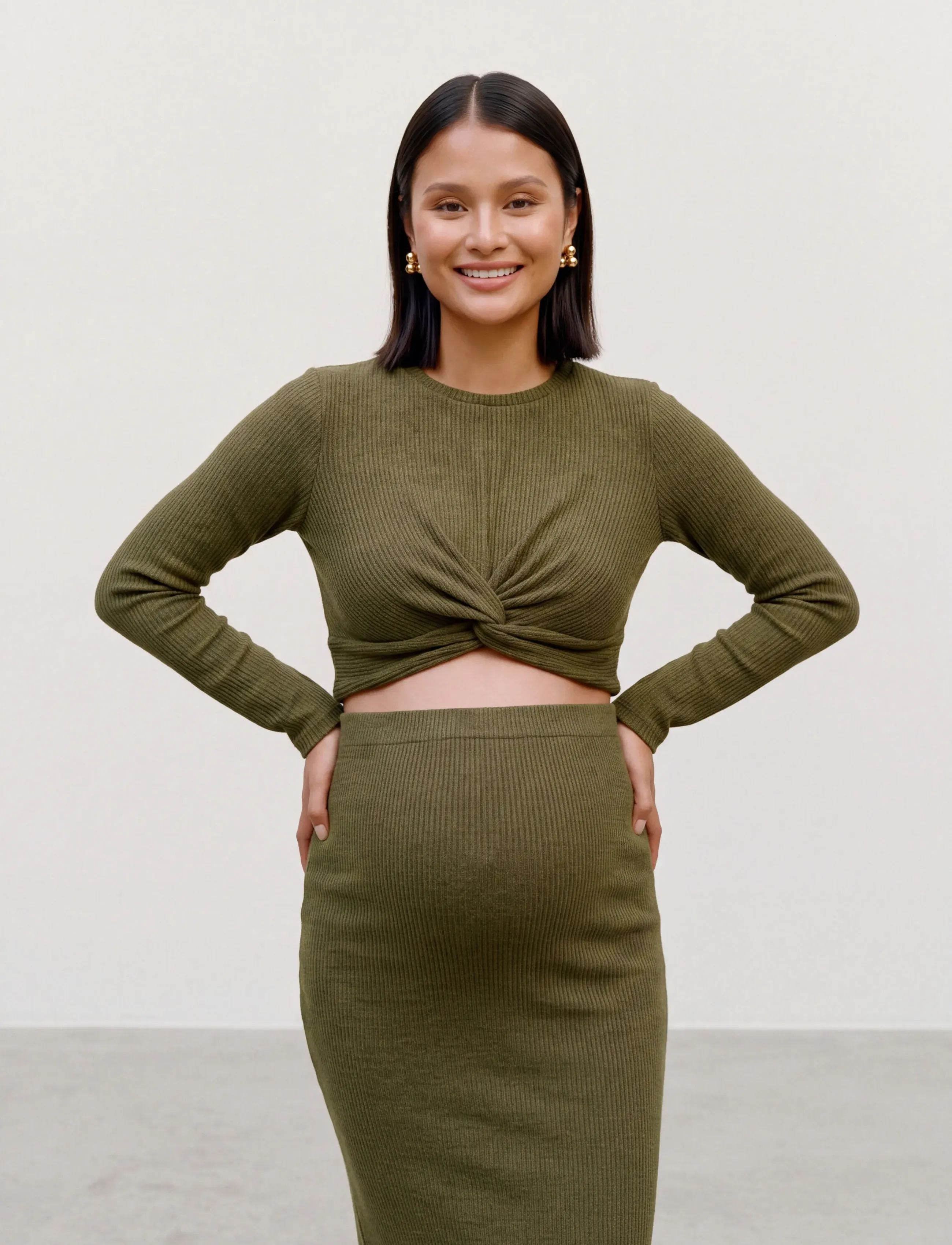Mamalicious - MLMELONI LS CROP TOP NOOS - lowest prices - sphagnum - 3