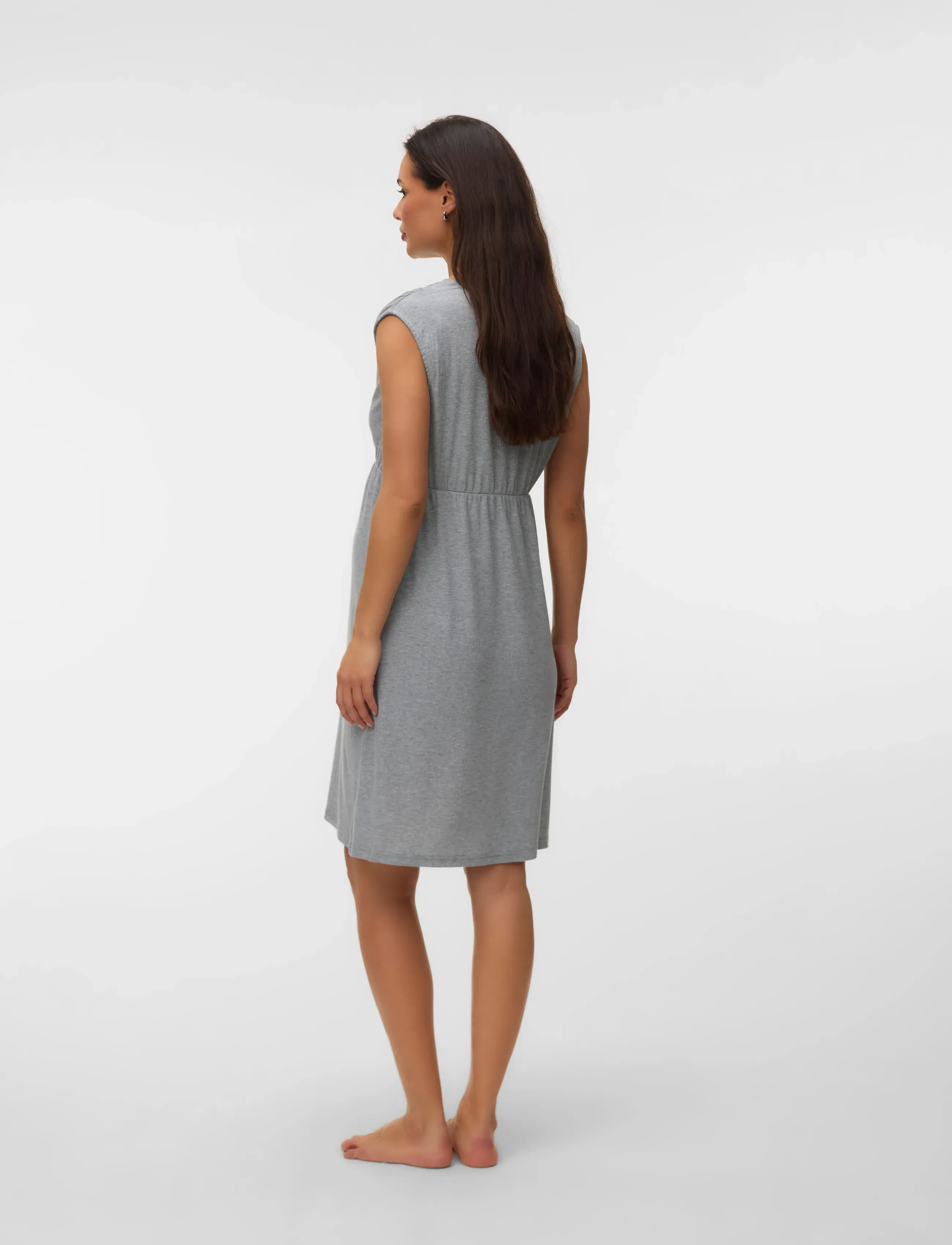 Mamalicious - MLLAMIE LGM TESS SL JRS NIGHTGOWN 2F - slå-om-kjoler - light grey melange - 2