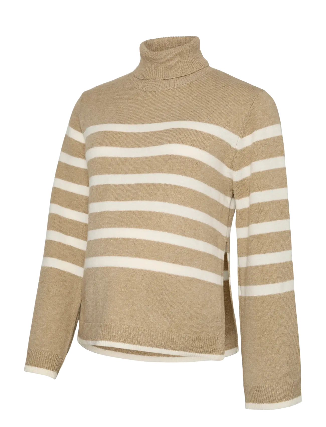 Mamalicious MLMIMMI VITA LS STRIPED KNIT TOP 2F - Pulls et gilets - FOSSIL / beige