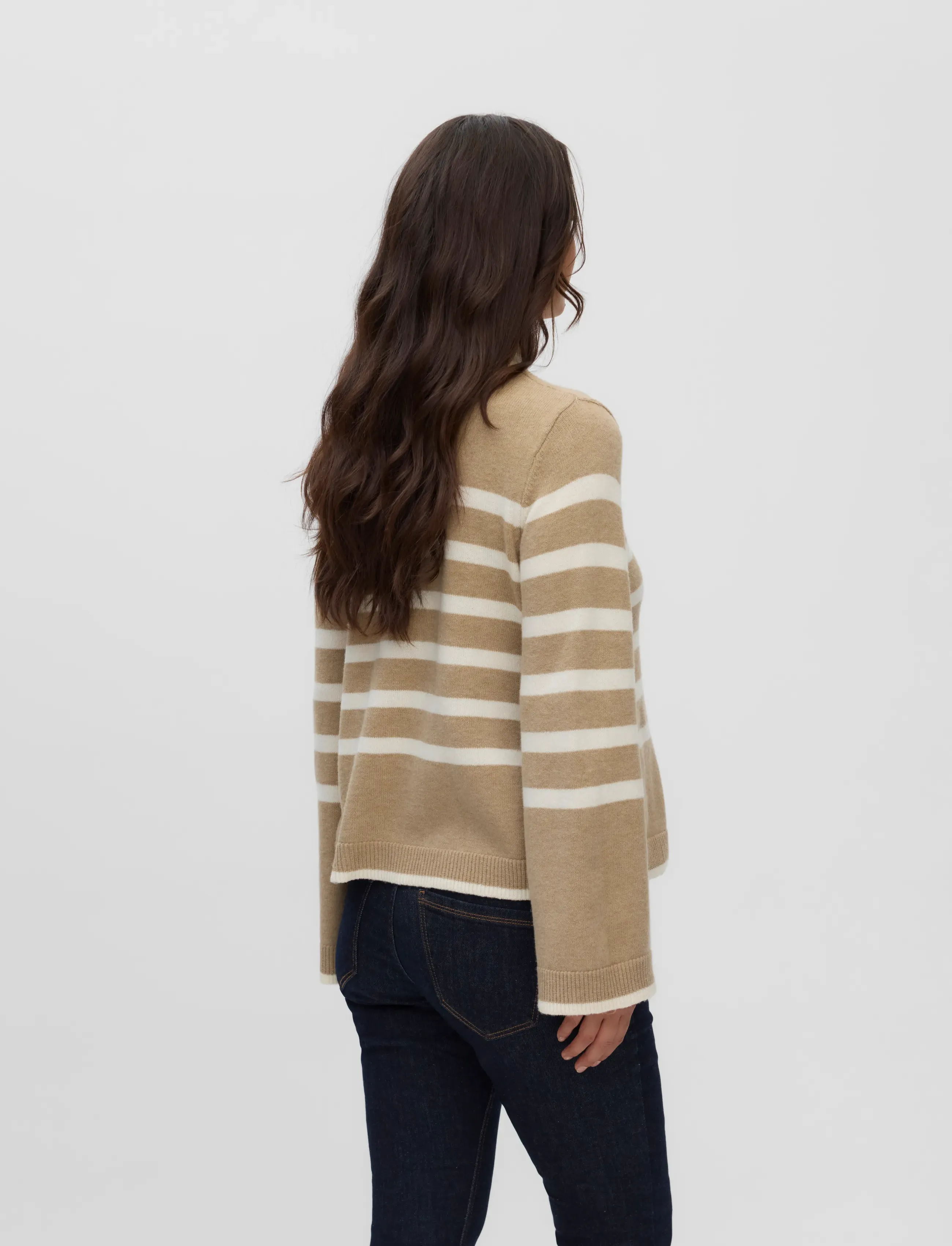 Mamalicious - MLMIMMI VITA LS STRIPED KNIT TOP 2F - oberteile - fossil - 2