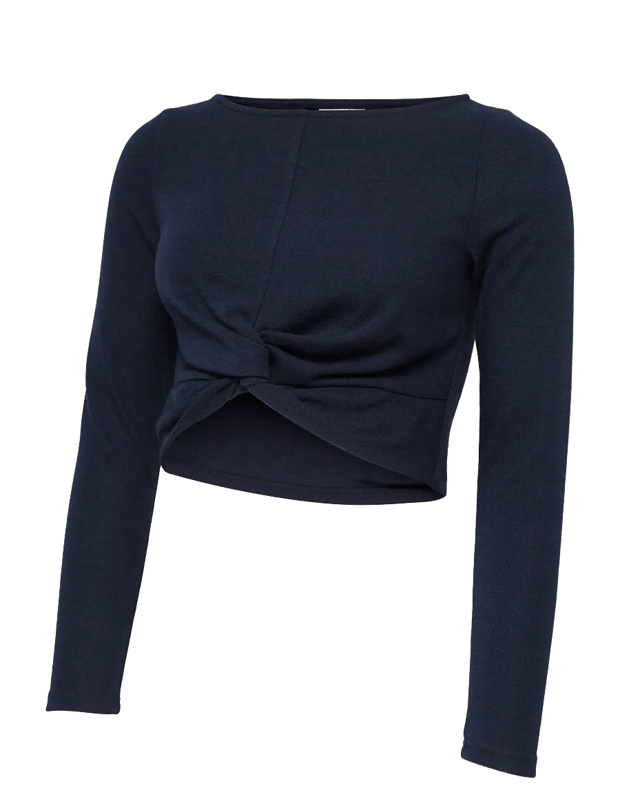 Mamalicious - MLRIGA LS CROP TOP - Överdelar - navy blazer - 0