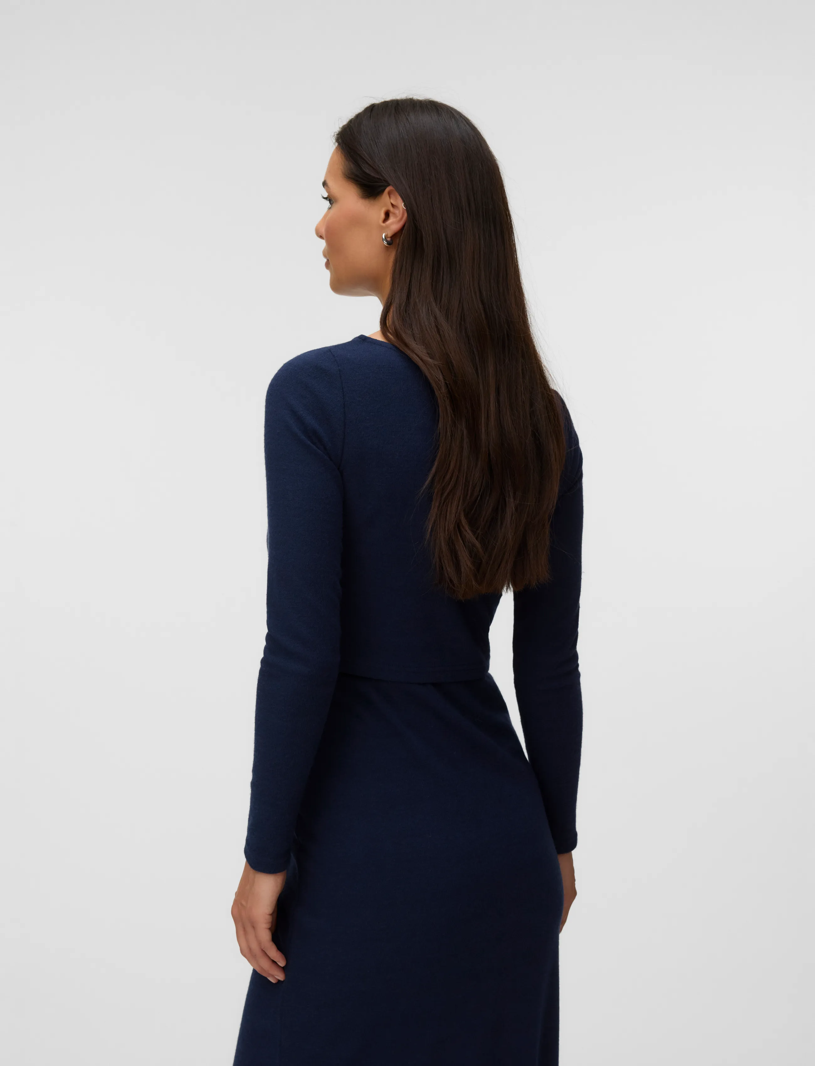 Mamalicious - MLRIGA LS CROP TOP - overdeler - navy blazer - 2