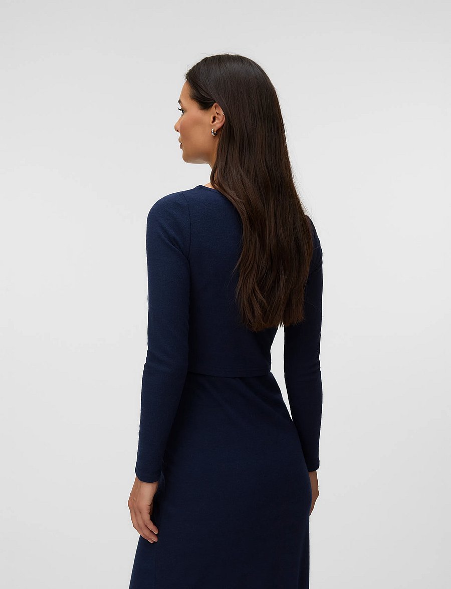 Mamalicious - MLRIGA LS CROP TOP - overdeler - navy blazer - 2