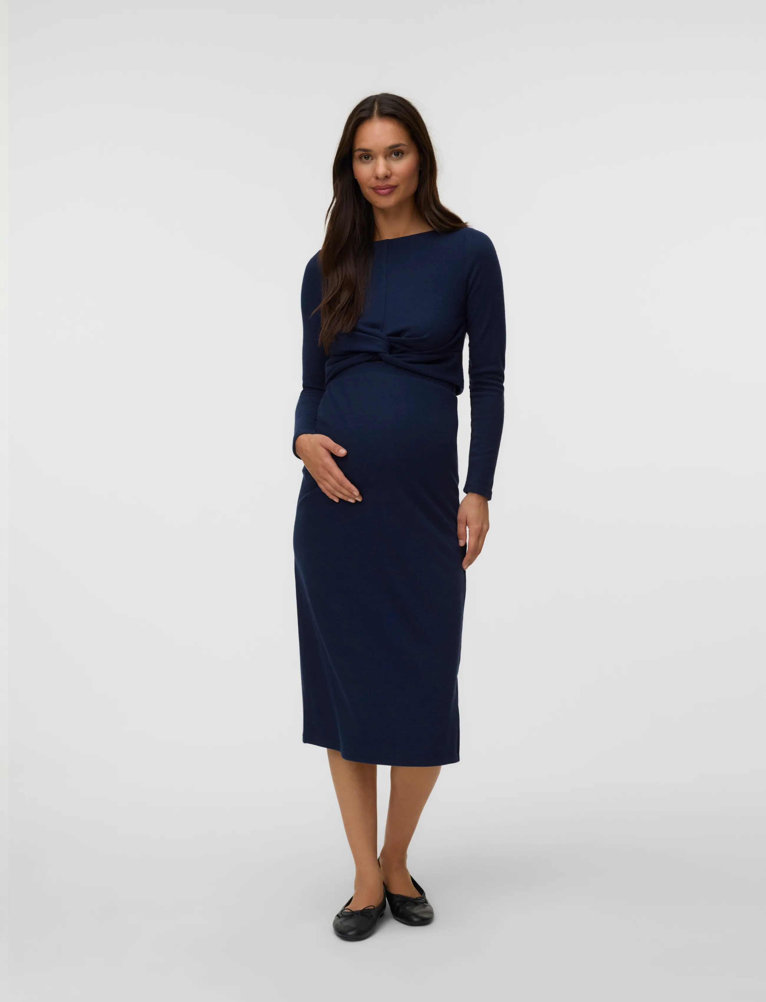 Mamalicious - MLRIGA LS CROP TOP - overdeler - navy blazer - 3