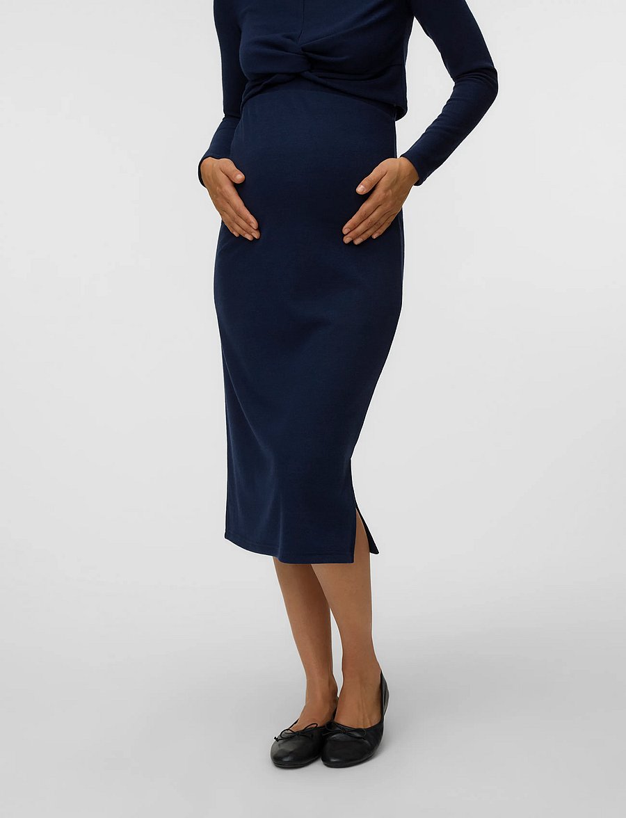 Mamalicious - MLRIGA JRS MIDI SKIRT HW - navy blazer - 0