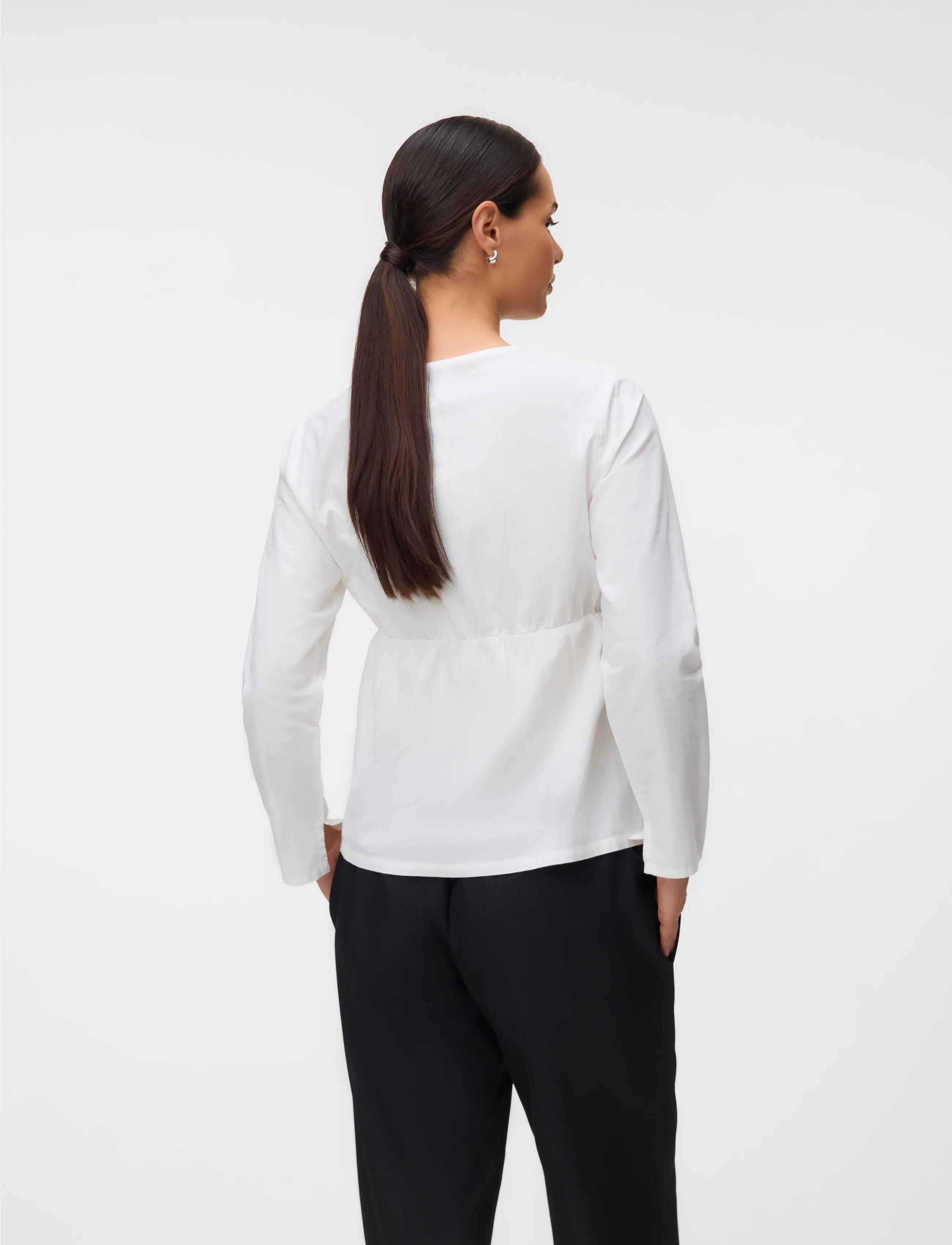 Mamalicious - MLZOEY LIA L/S WO TOP 2F - snow white - 2