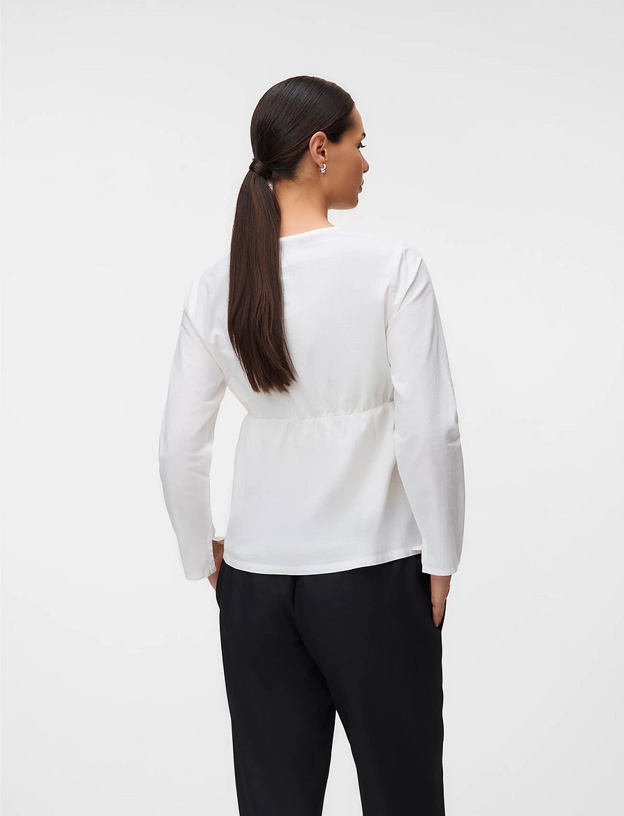 Mamalicious - MLZOEY LIA L/S WO TOP 2F - snow white - 2