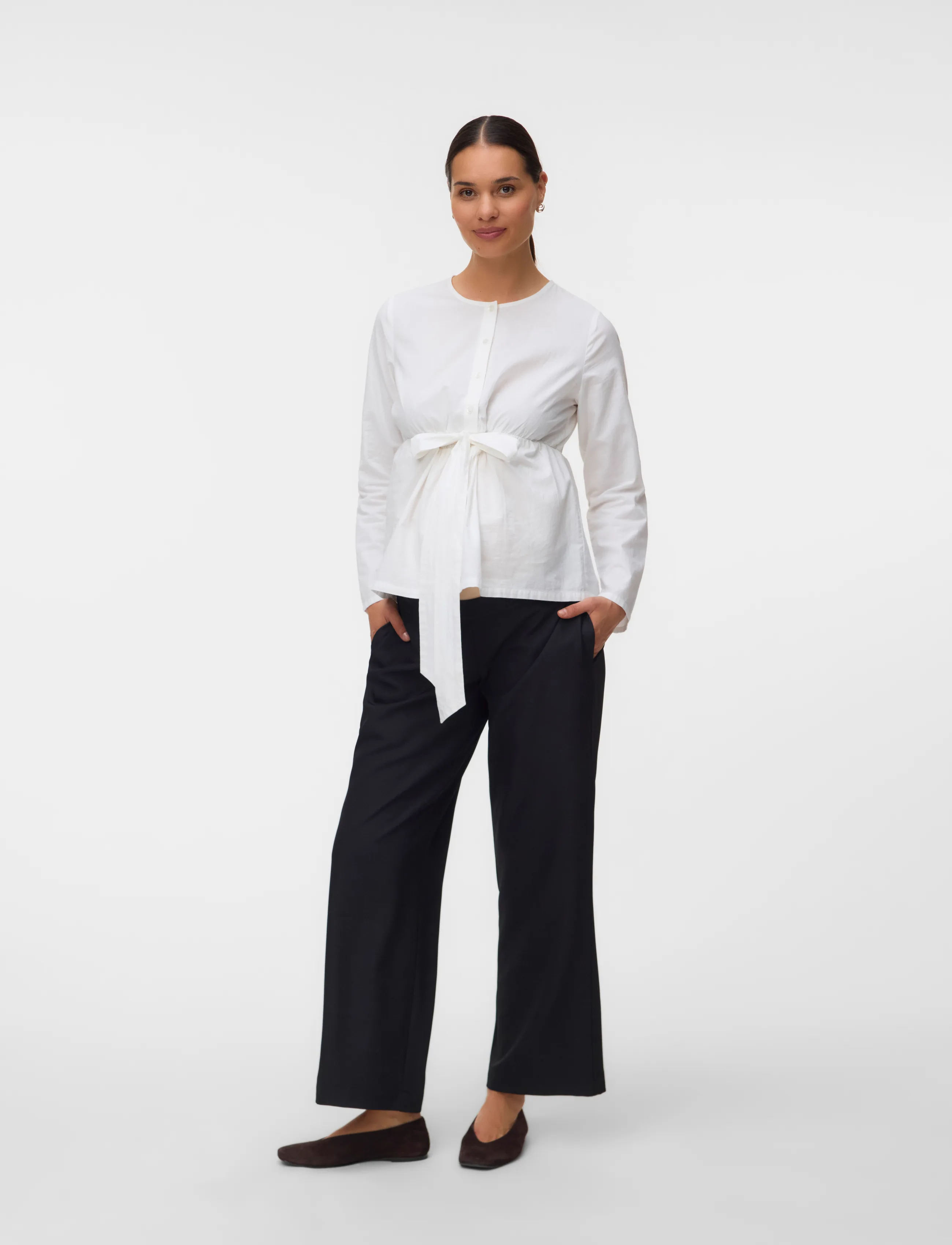 Mamalicious - MLZOEY LIA L/S WO TOP 2F - snow white - 3