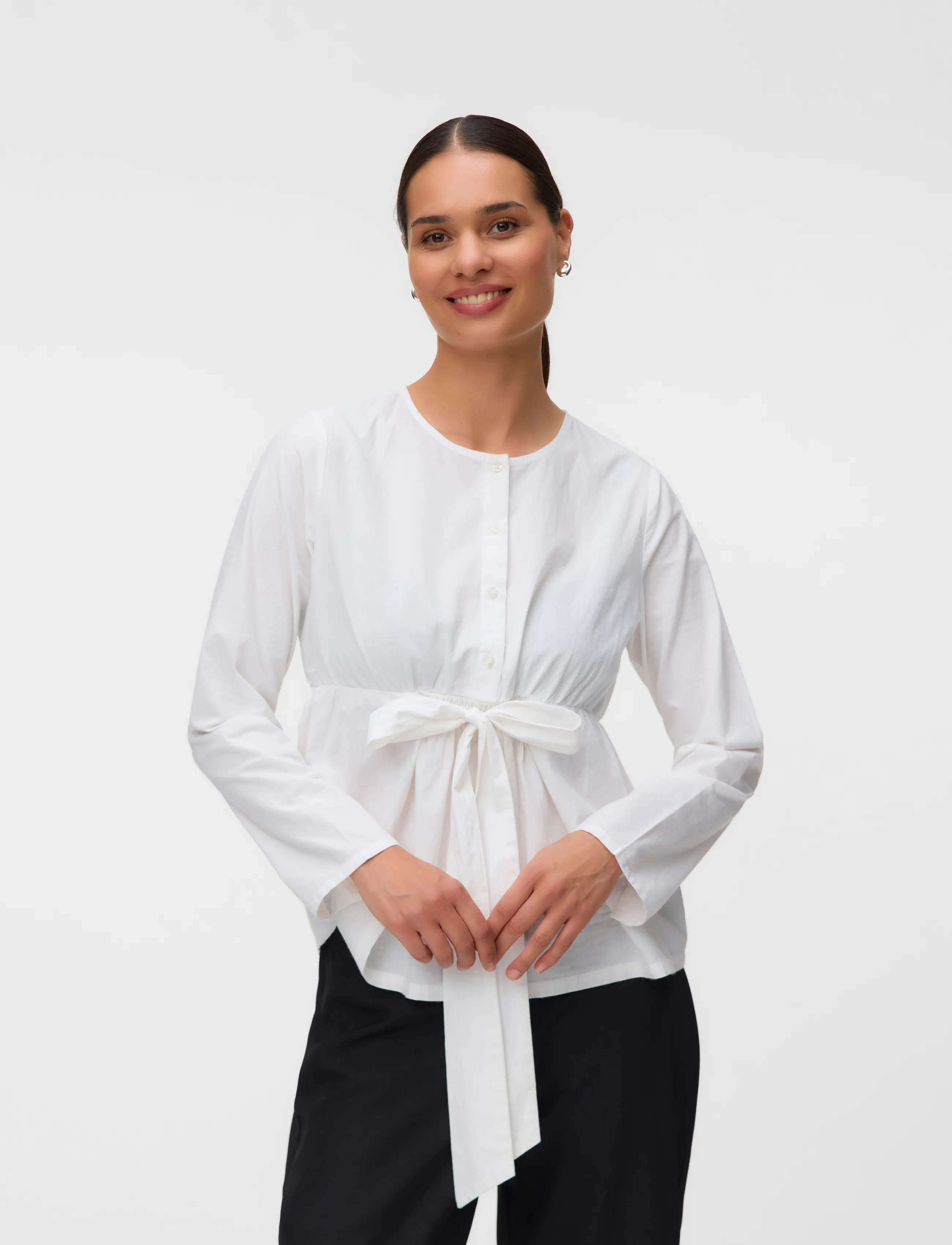 Mamalicious - MLZOEY LIA L/S WO TOP 2F - snow white - 4