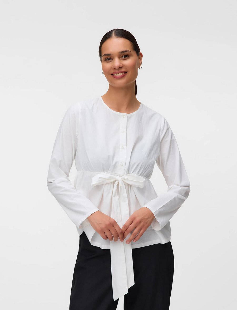 Mamalicious - MLZOEY LIA L/S WO TOP 2F - snow white - 4