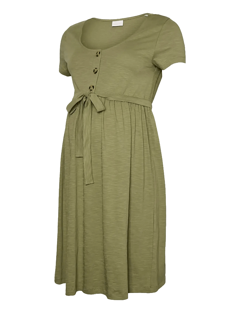 Mamalicious - MLIVY LIA SS JRS ABK DRESS 2F - midi kjoler - oil green - 1