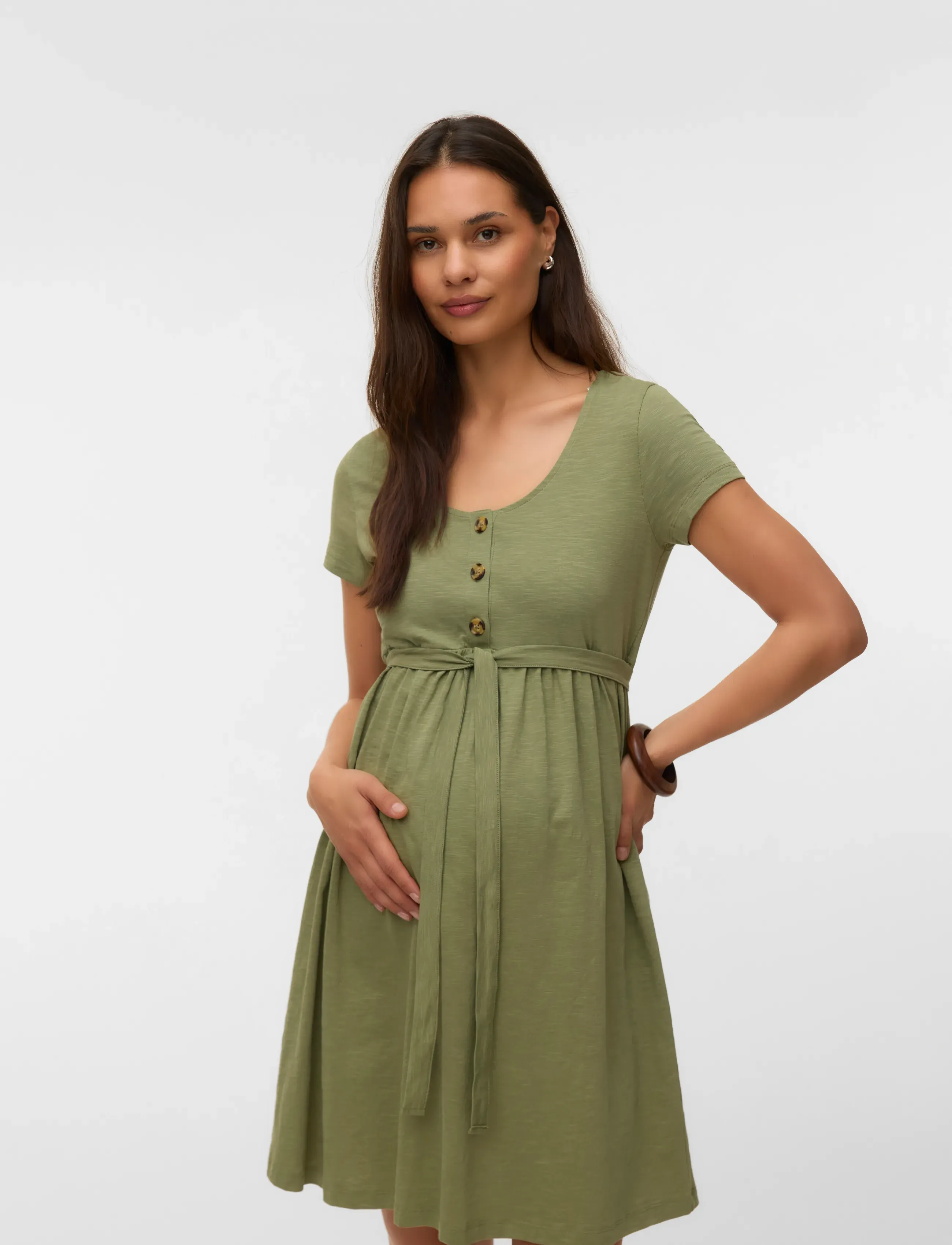 Mamalicious MLIVY LIA SS JRS ABK DRESS 2F - midikleider - oil green - Umstandsmode - OIL GREEN / khaki/green
