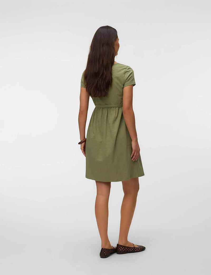 Mamalicious - MLIVY LIA SS JRS ABK DRESS 2F - midi kjoler - oil green - 2