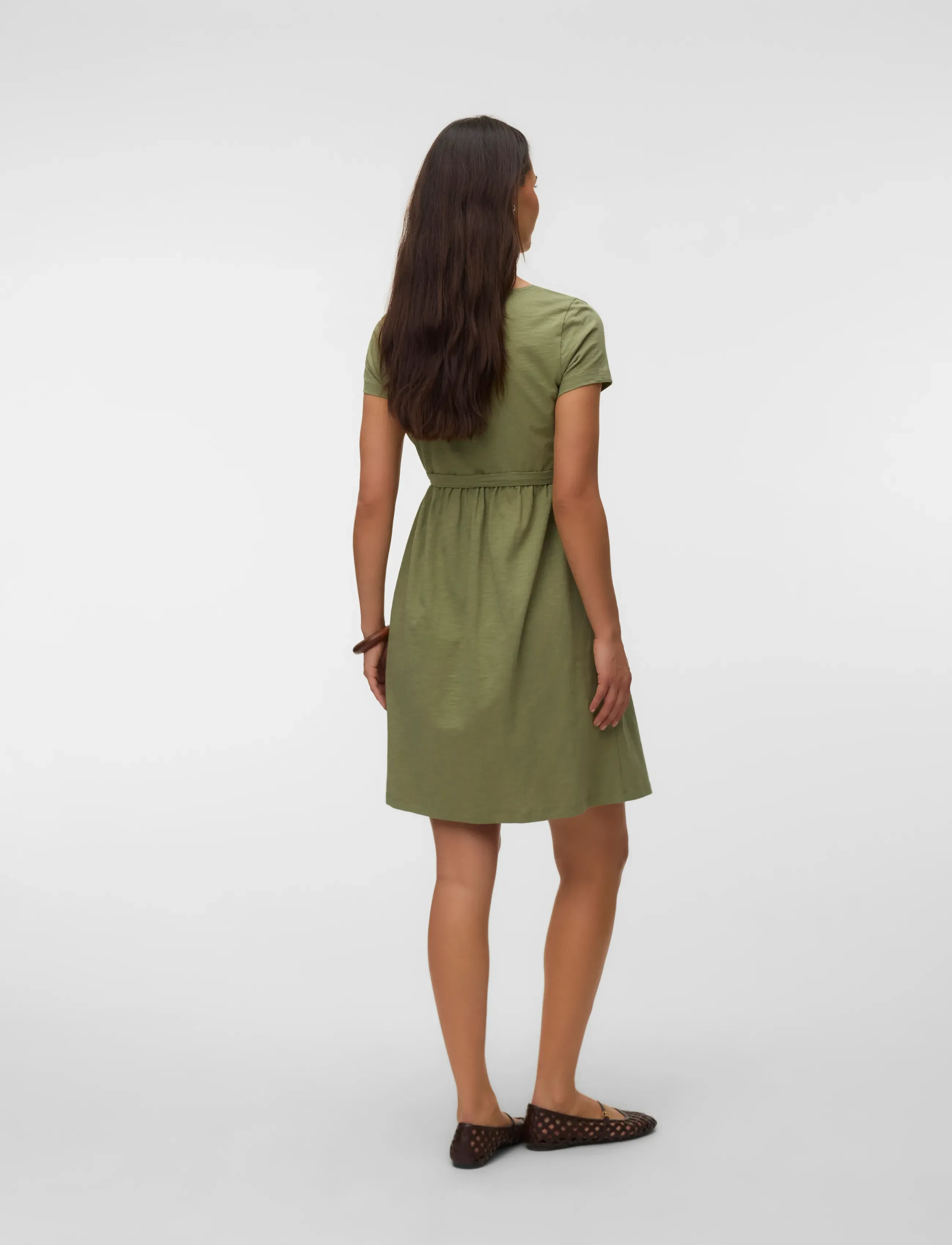 Mamalicious - MLIVY LIA SS JRS ABK DRESS 2F - robes midi - oil green - 2