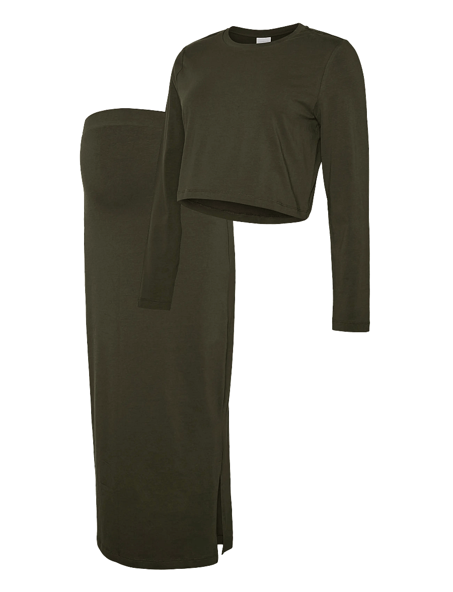 Mamalicious - MLKERRIE LS TOP AND SKIRT JRS SET NOOS - forest night - 1