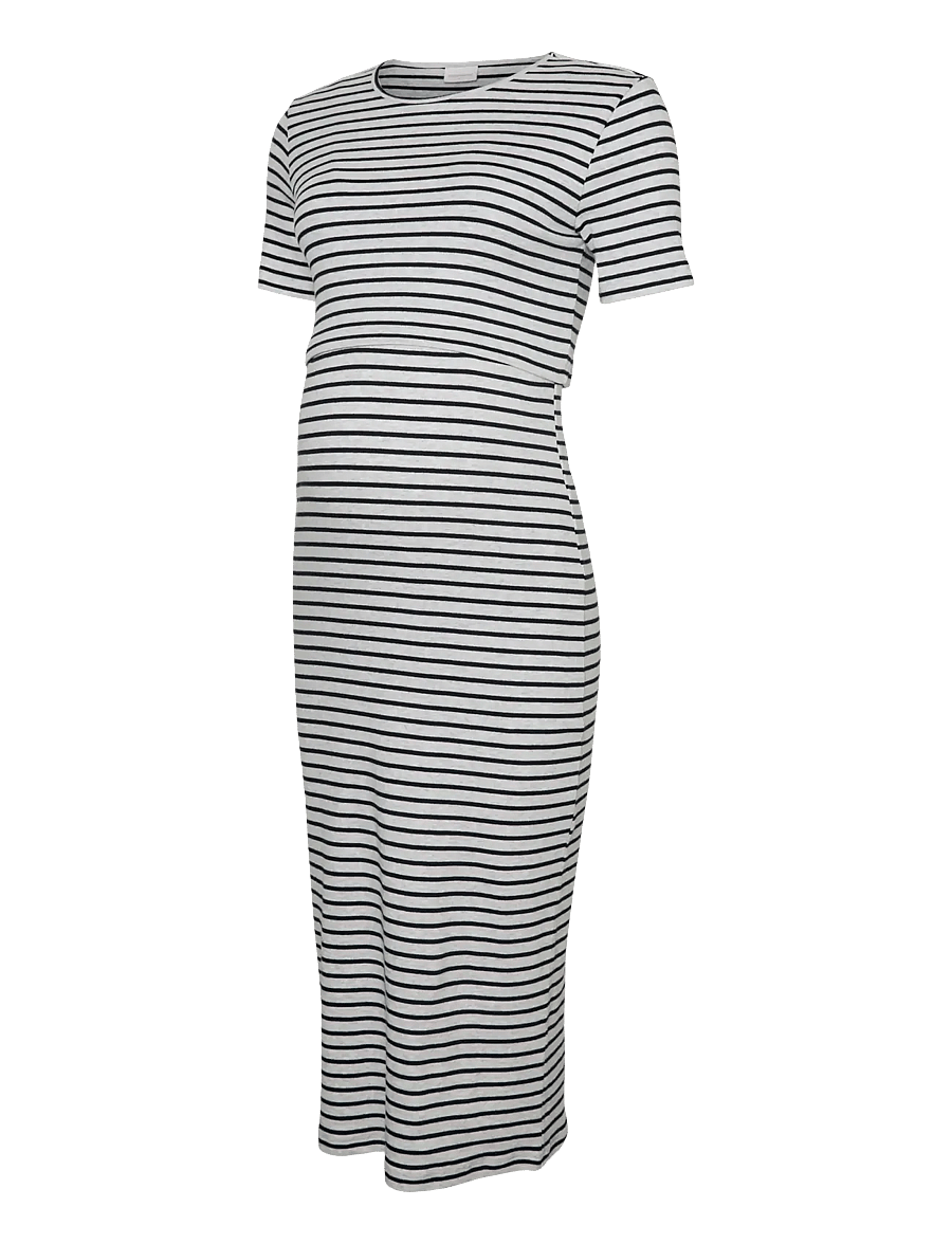 Mamalicious - MLAWA YD JUNE SS JRS MIDI DRESS 2F - t-shirt-kleider - light grey melange - 1