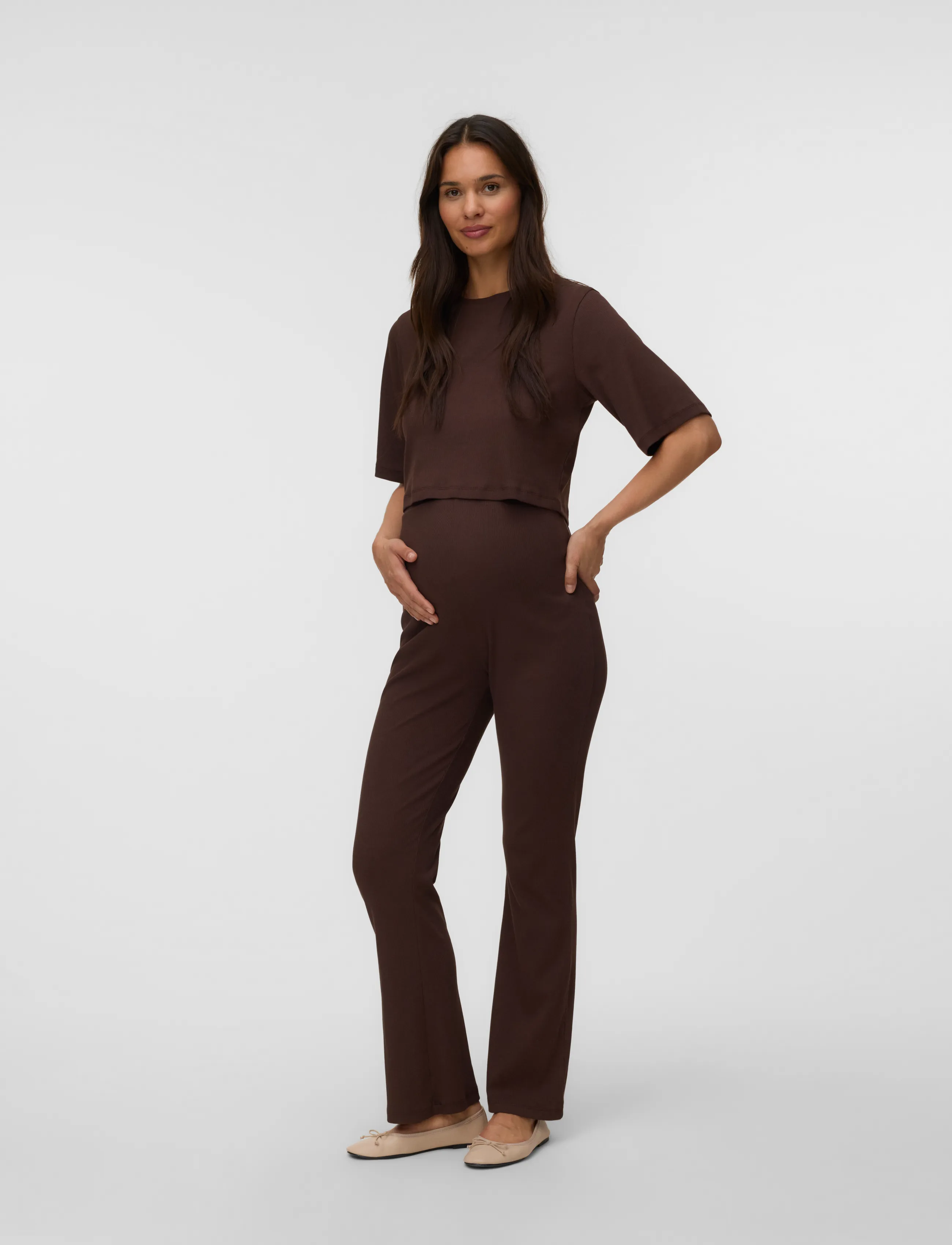 Mamalicious - MLLANE 24 JRS SHORT TOP - hot fudge - 3