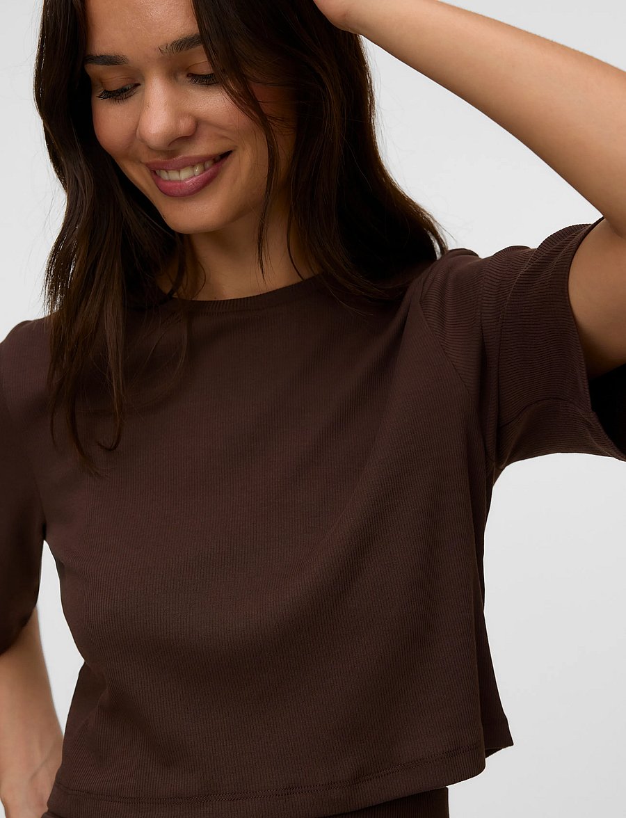 Mamalicious - MLLANE 24 JRS SHORT TOP - tops - hot fudge - 4