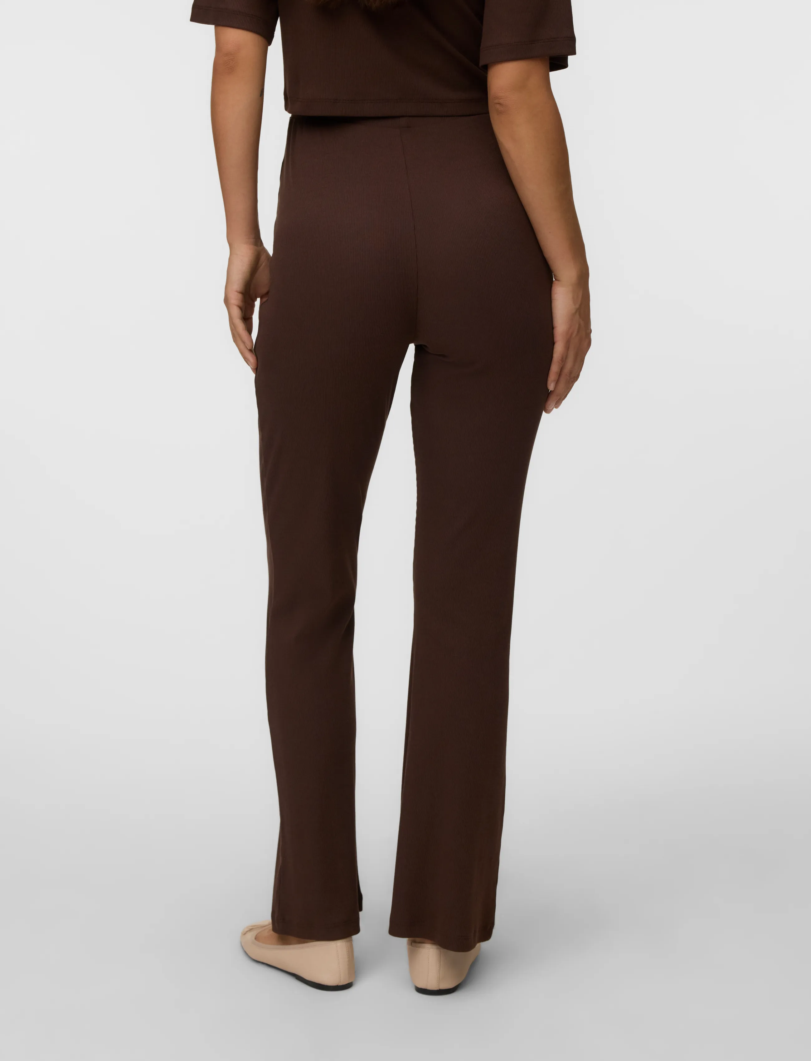 Mamalicious - MLLANE FLARED JRS PANTS HW - nederdelar - hot fudge - 2